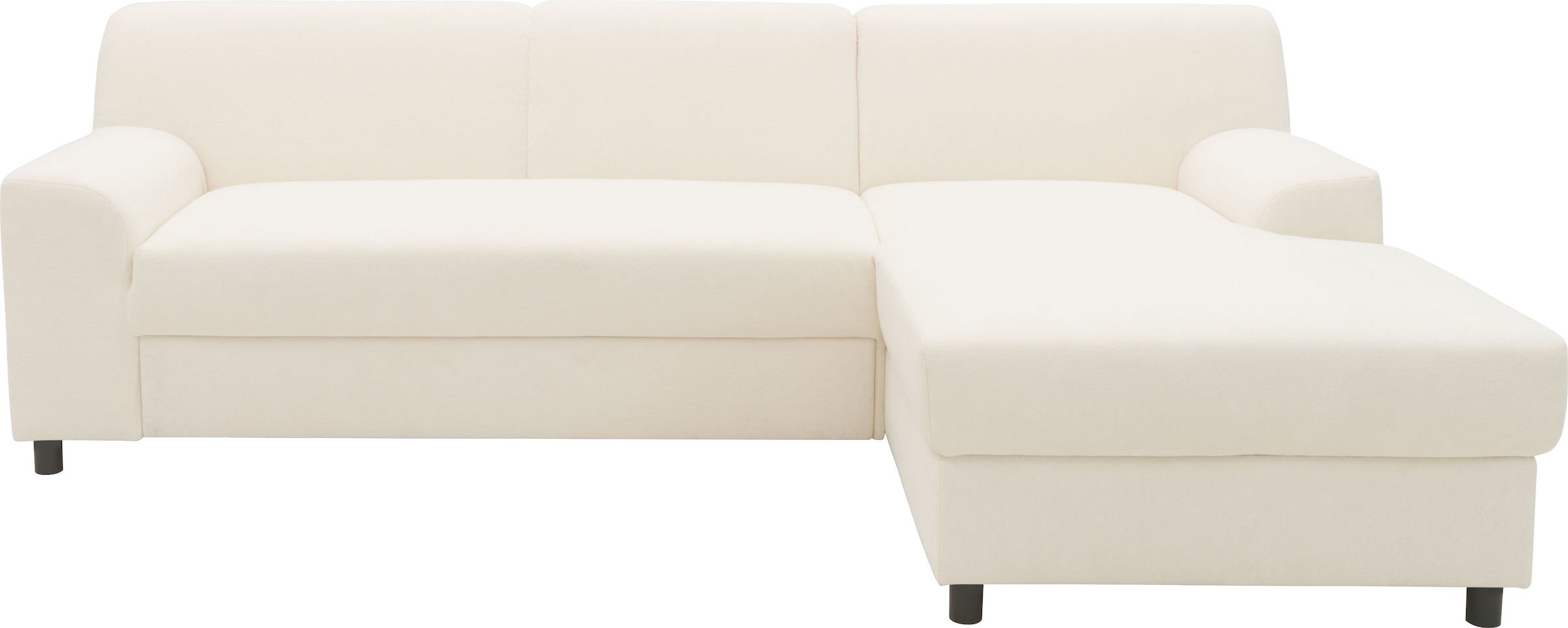 DOMO collection Ecksofa »Turah 2, L-Form, in Cord u. wasserabweisender Microfaser, Federkern«, B/T/H: 241/146/79 cm, incl. Zierkissen, wahlweise mit Bettfunktion