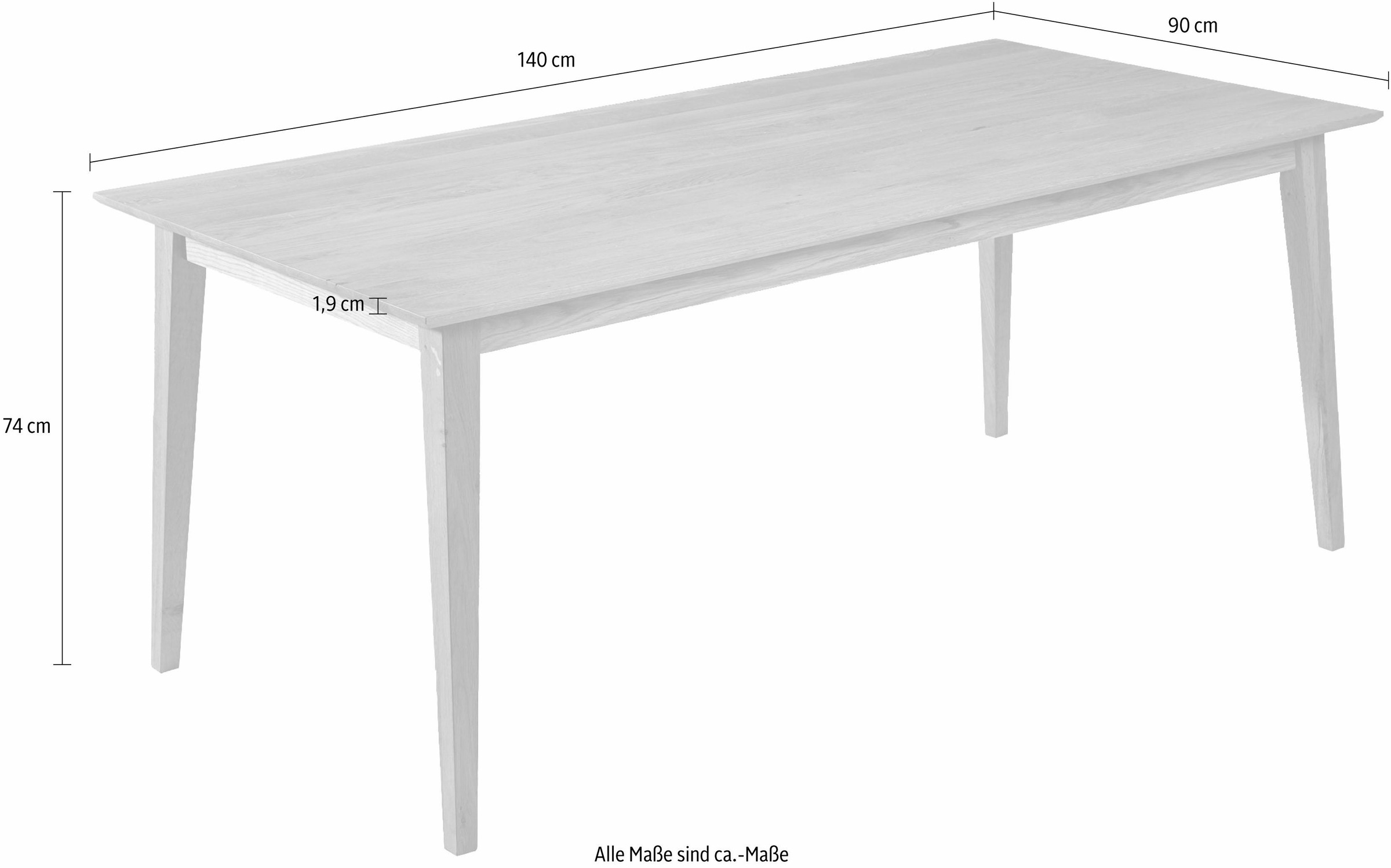 massivline&more Esstisch "Filippa" Gestell aus Massivholz