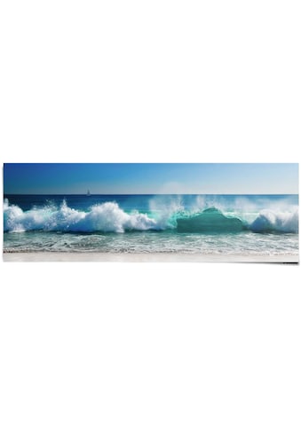 Poster »Stürmische Wellen Meer - Strandbilder - Wasser - Urlaub«, (1 St.)