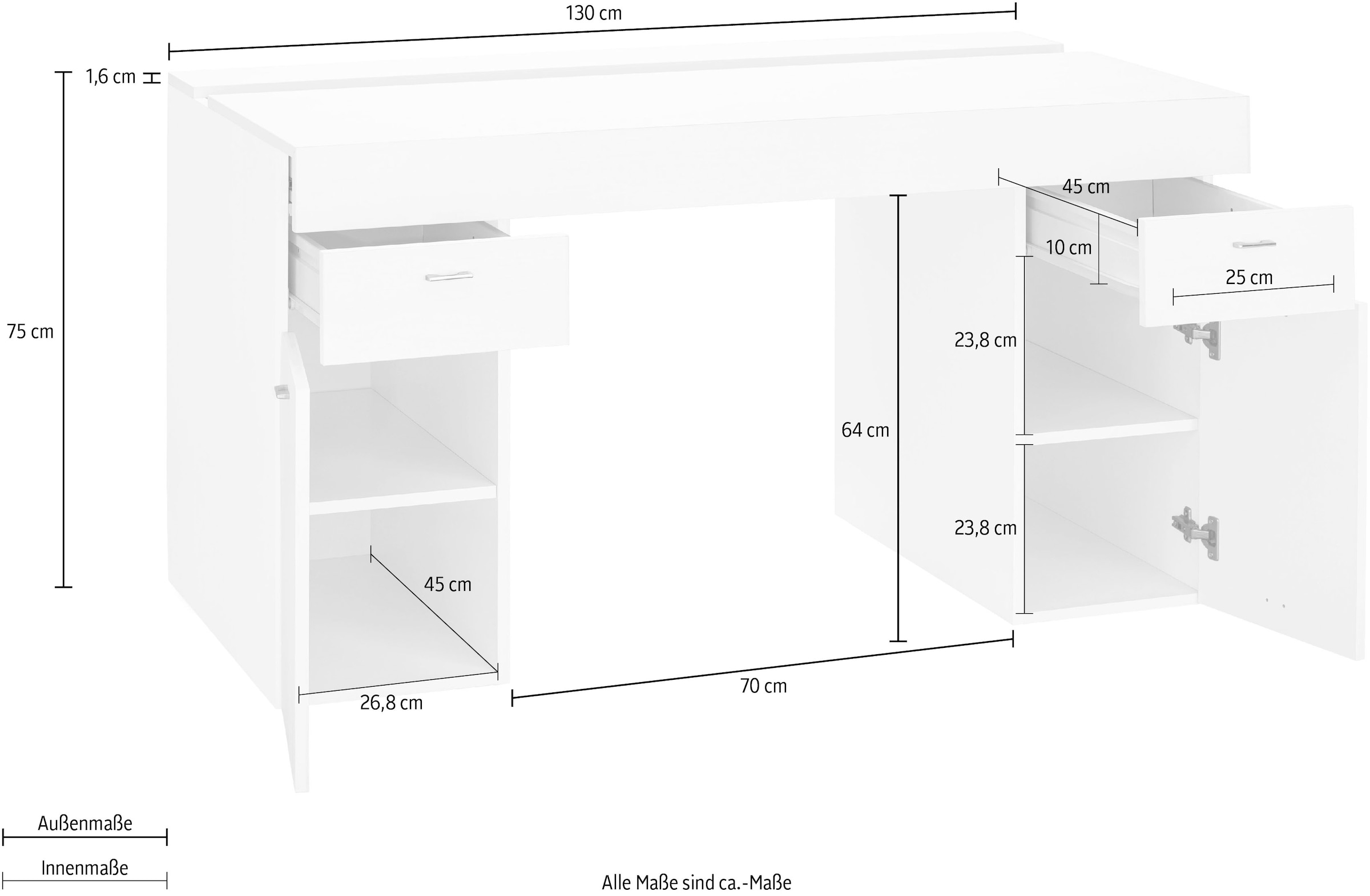 INOSIGN Schreibtisch »Sliding«, Tischplatte ausziehbar