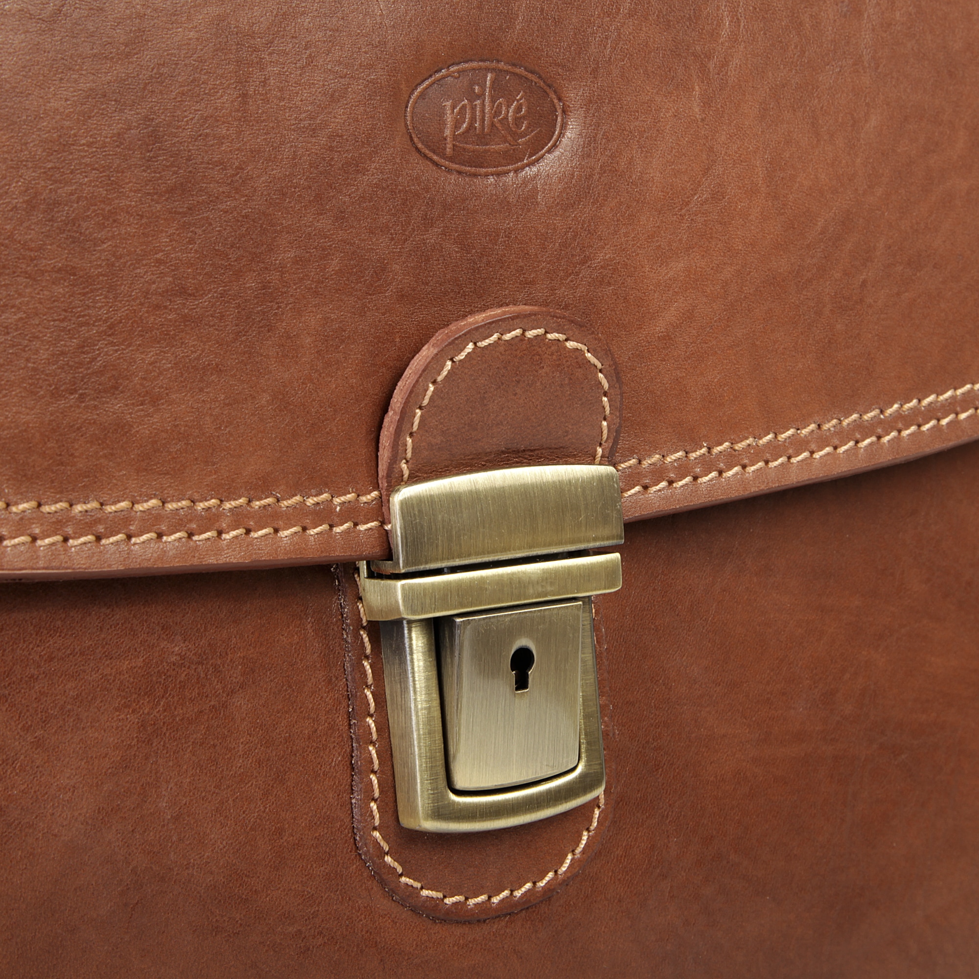 Piké Aktentasche, echt Leder, Made in Italy