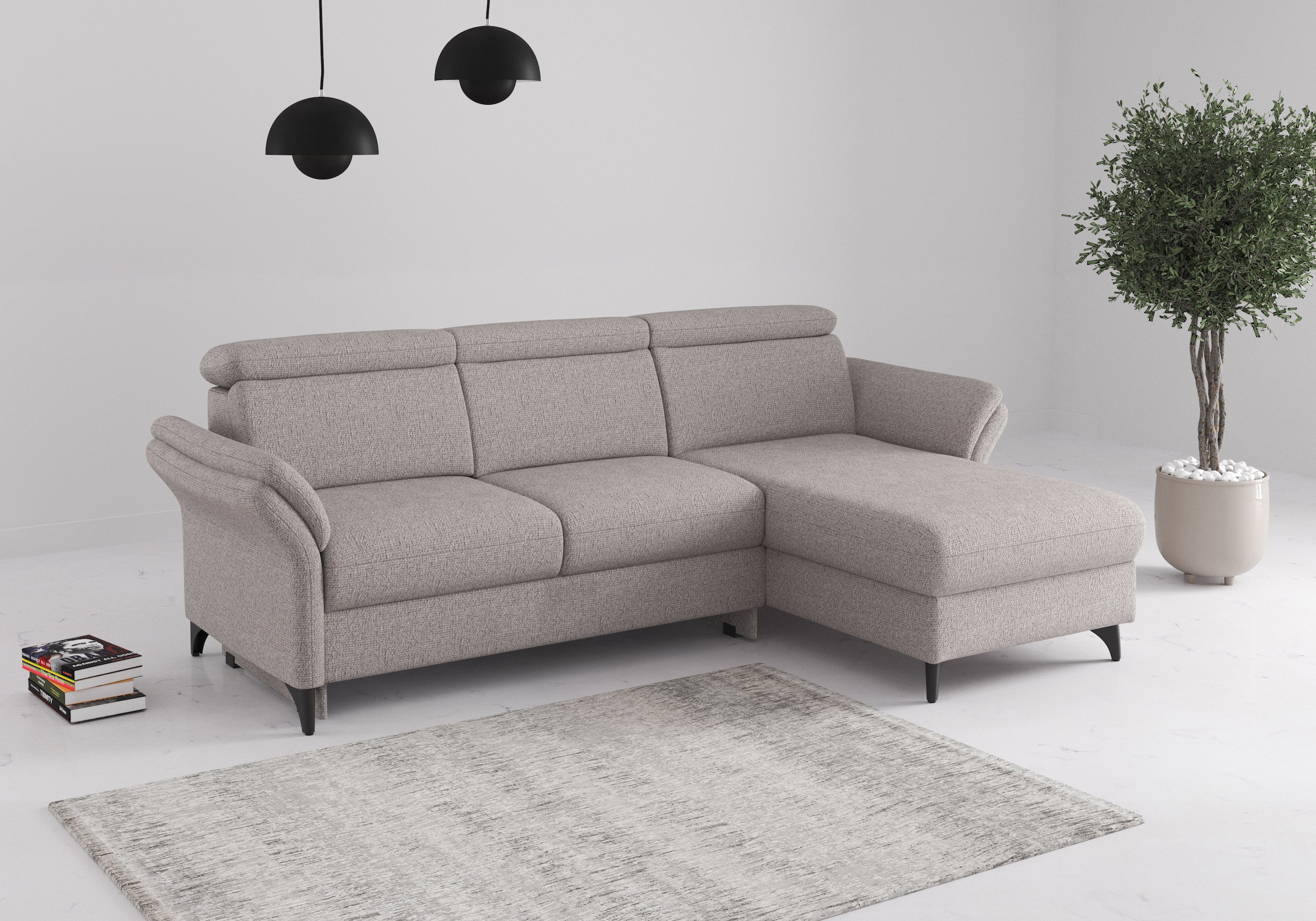 sit&more Ecksofa "Glendale, L-Form" inkl. Kopfteilverstellung,wahlweise mit Vorziehsitz und Bettkasten