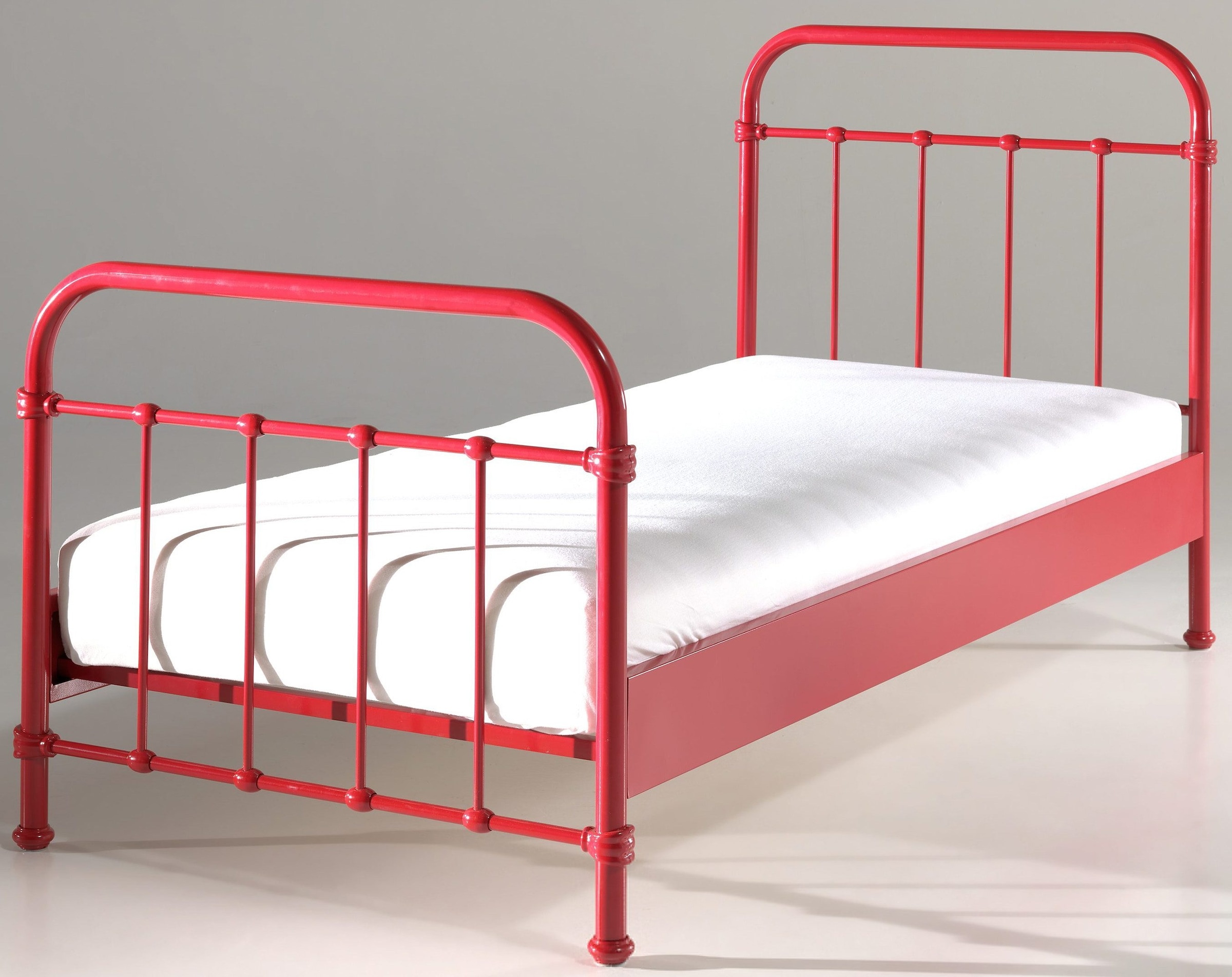 Vipack Kinderbett, Metallbett, Jugendbett, Einzelbett mit Lattenrost