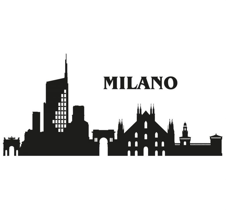 Wall-Art Wandtattoo »XXL Stadt Skyline Milano 120cm«, (1 St.), selbstklebend, entfernbar