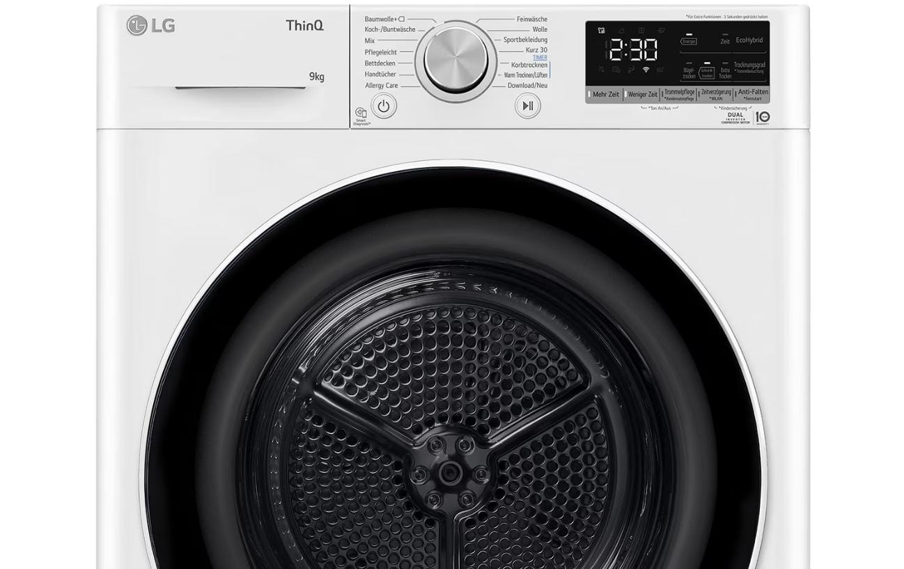LG Wärmepumpentrockner »V9R09TC Rechts/Wechselbar«, 9 kg