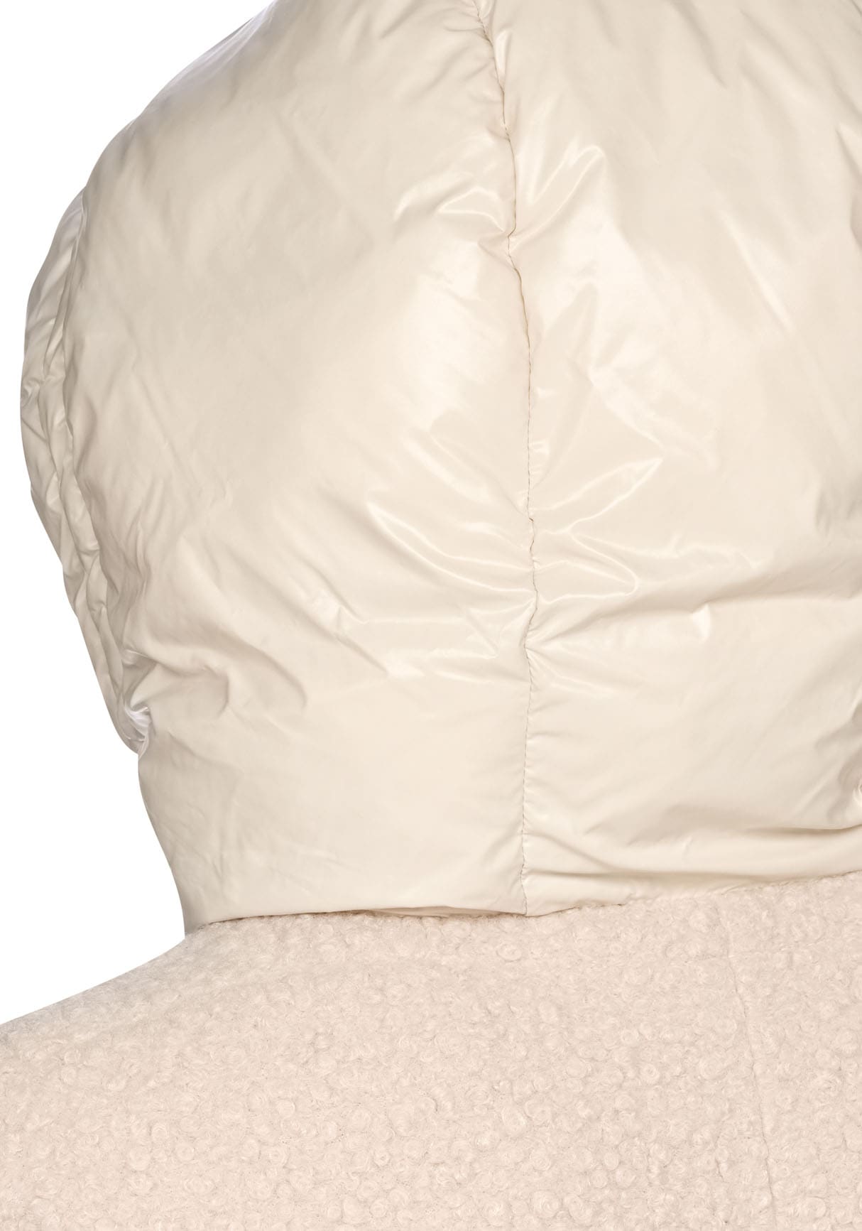 Geox Kurzmantel »CALITHE«, im Materialmix, Kapuze, grosse aufgesetzte Taschen, Knöpfe