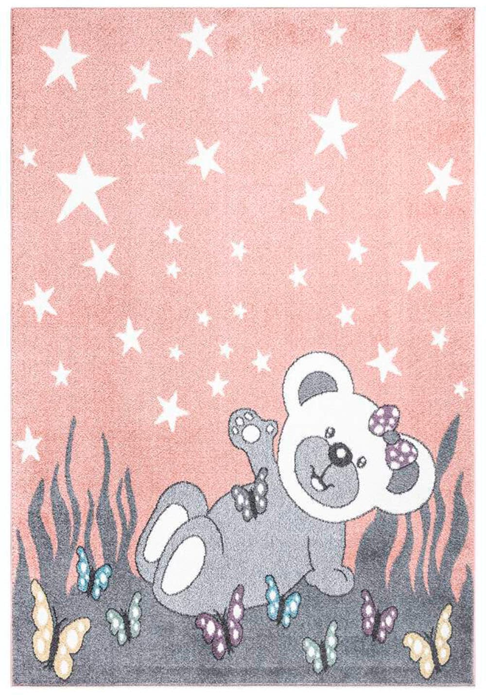 Carpet City Kinderteppich »ANIME916«, rechteckig, 11 mm Höhe, Kinderzimmer Teppich Modern mit Mond, Blumen, Wolken, Creme, Multi