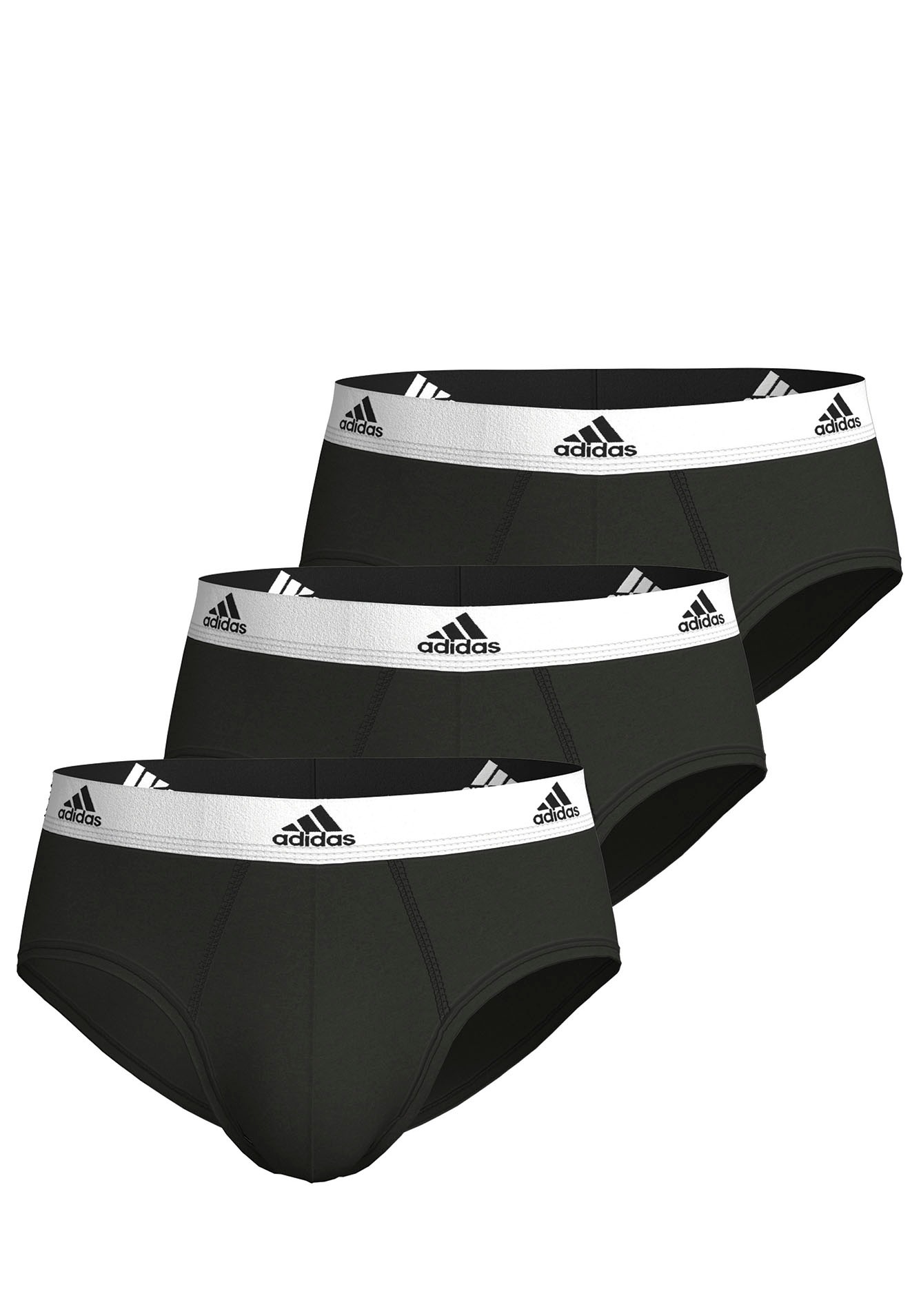 adidas Sportswear Slip »Active Flex Cotton« 3er Pack, elastisch, ohne Eingriff, weich, Logo-Bund, Single Jersey-Qualität