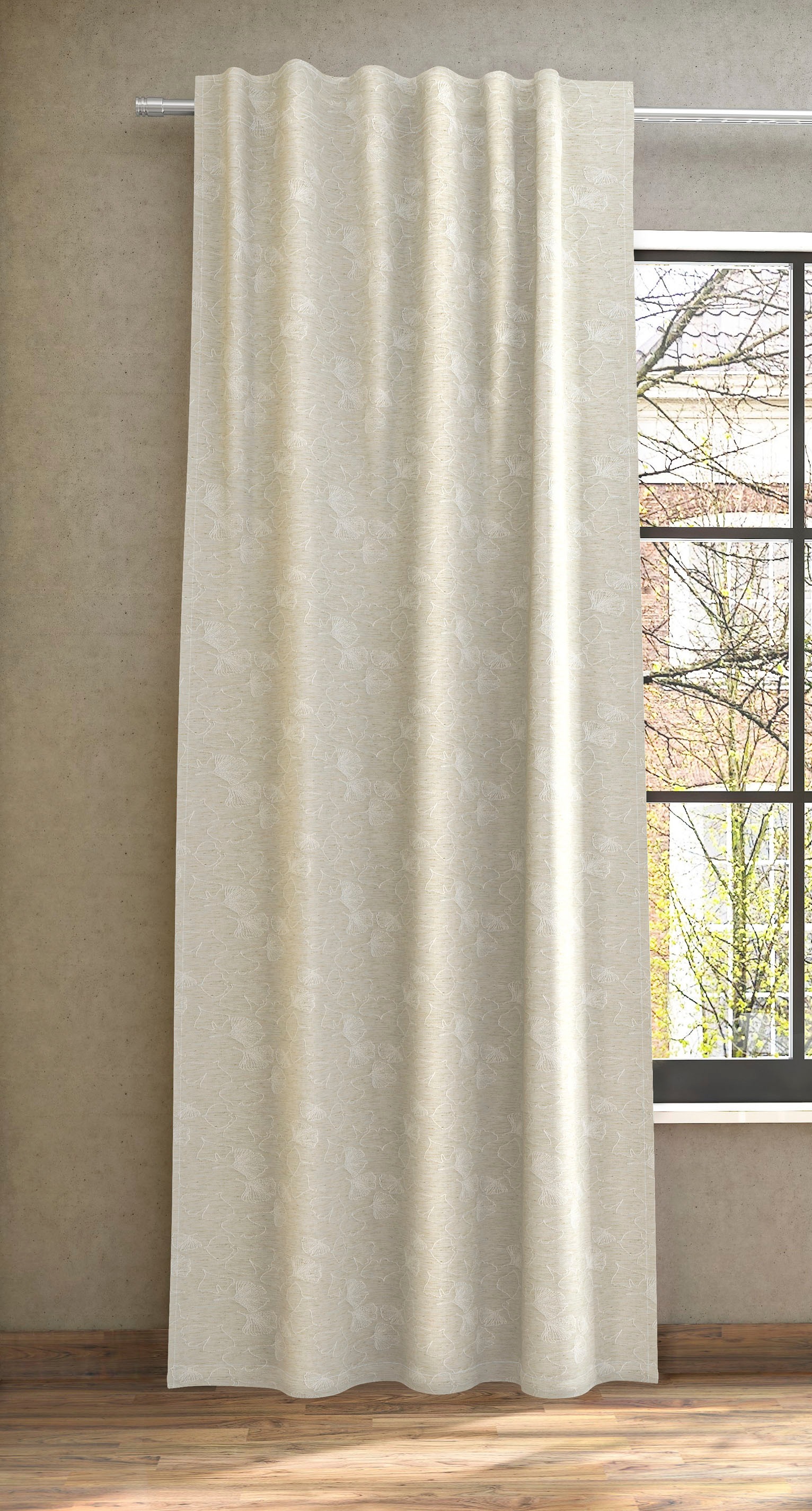 Neutex for you! Vorhang »GRACE«, (1 St.), Polyester-Leinendeko mit  filigranem Ginkgo-Motiv online shoppen | Jelmoli-Versand