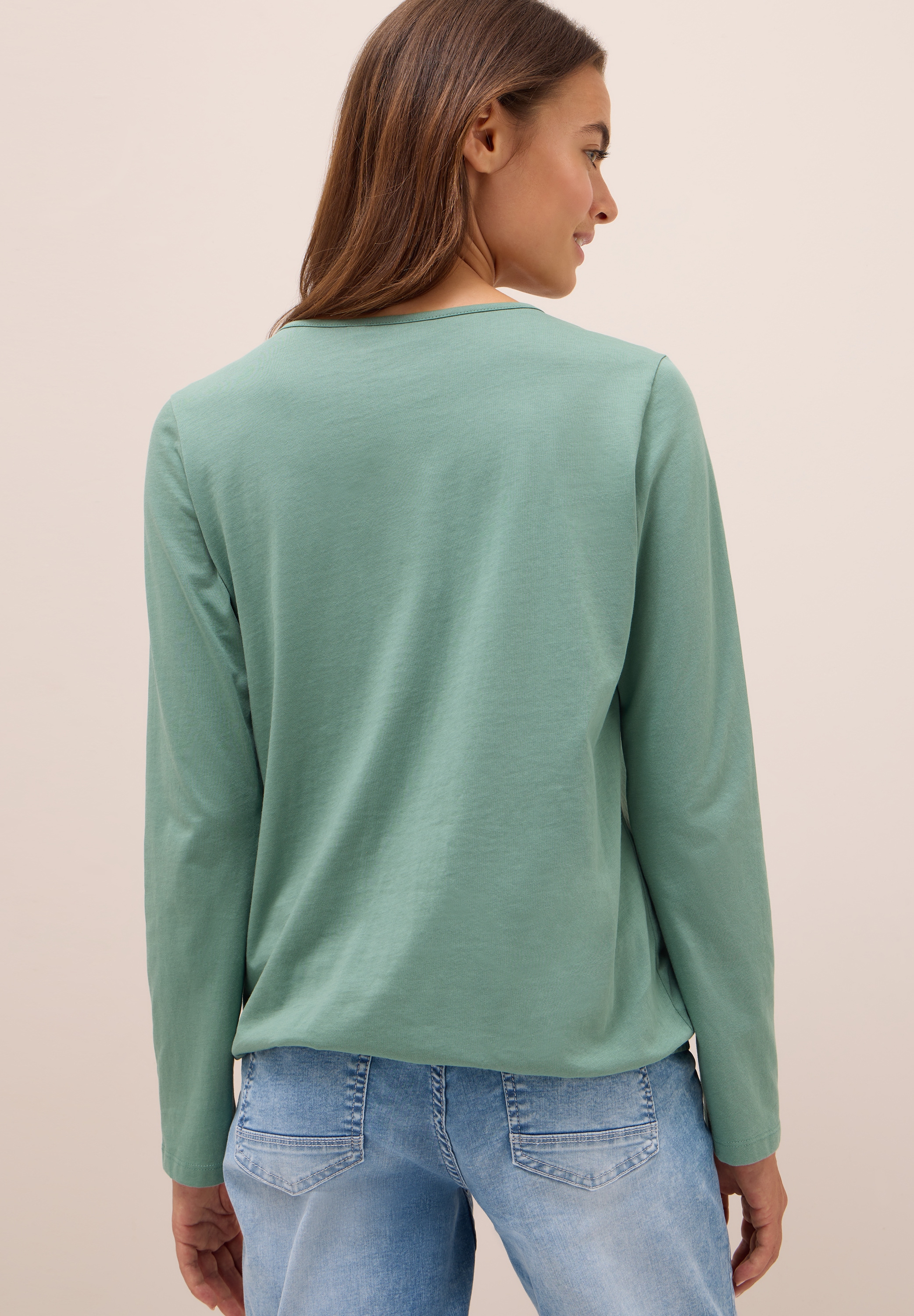 Cecil Tunikashirt, Split Neck, unifarben