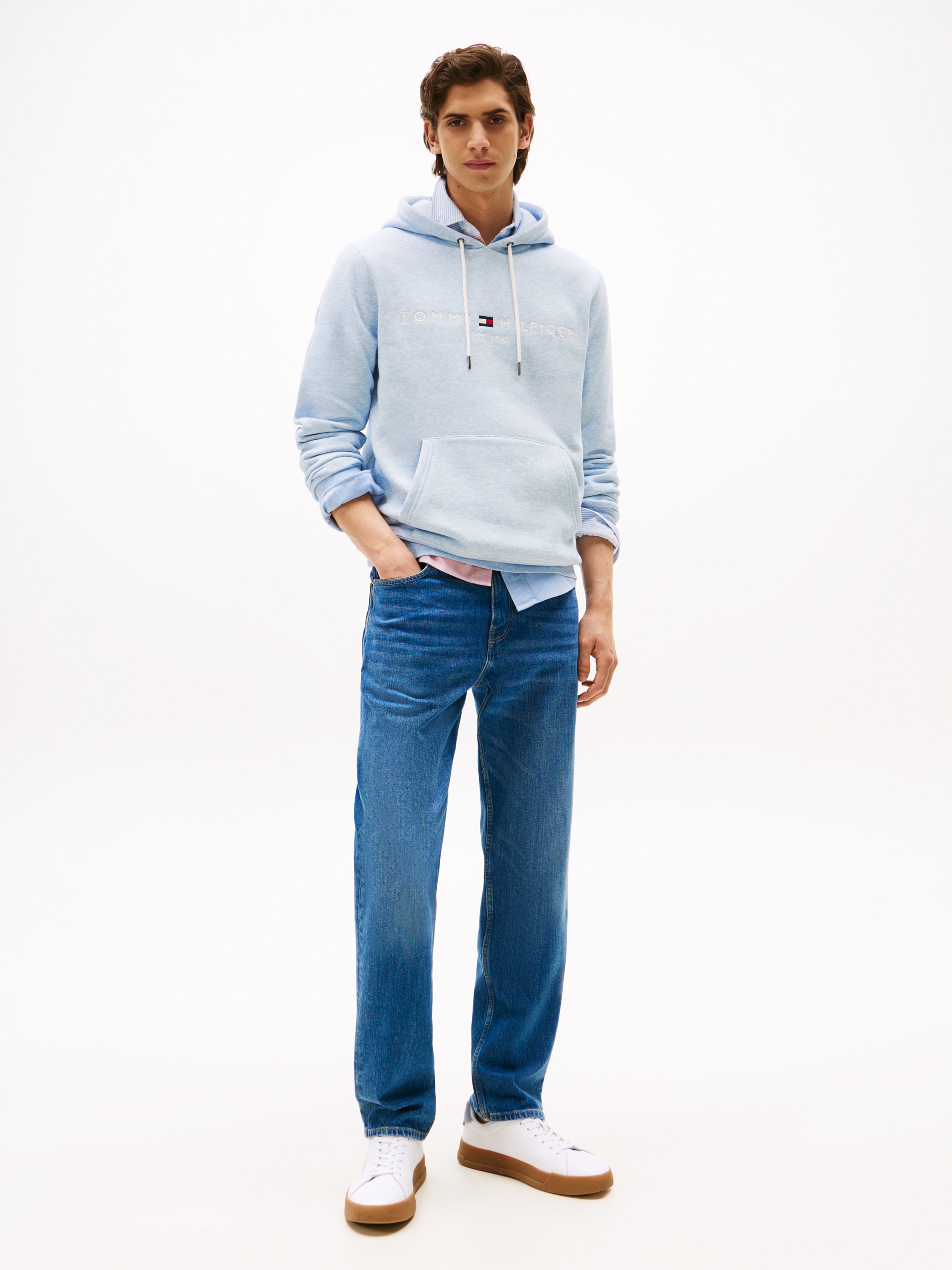 Tommy Hilfiger Kapuzensweatshirt »TOMMY LOGO HOODY mit Kapuze und Kängurutasche«, unifarben, casual, regular fit, Baumwollmix, Kapuze
