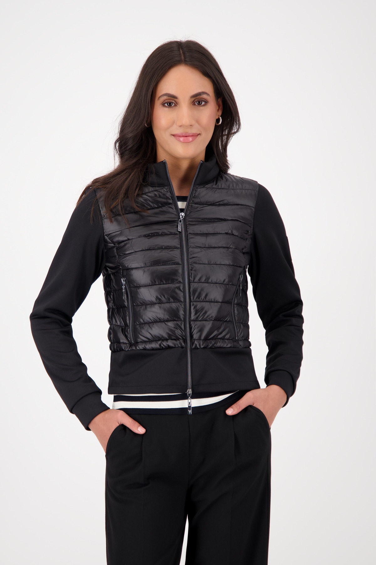 Monari Steppjacke »Jacke Stepp + Neopren« ohne Kapuze Mit Rundhalsausschnitt