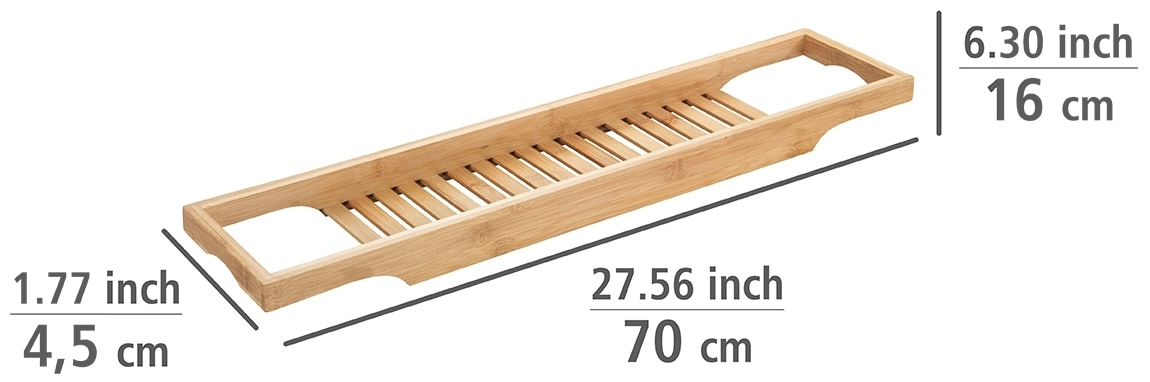 shoppen Bambus Badewannenbrücke günstig aus 70x16x4,5 cm, WENKO | BxTxH: »Bambusa«, Jelmoli-Versand Badewannenablage