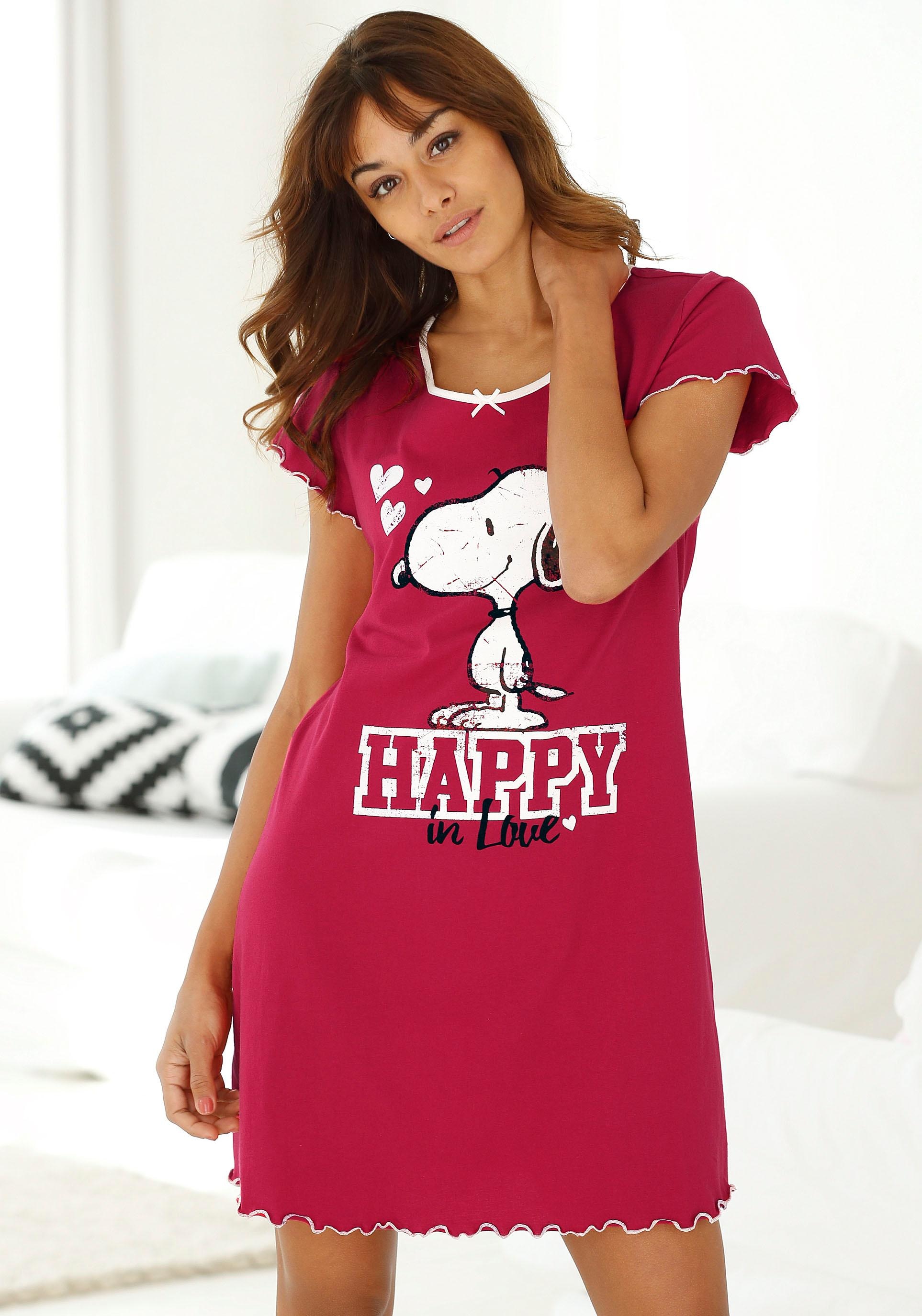 Schweiz Nachthemd, und mit Snoopy bei Jelmoli-Versand Print shoppen Peanuts Kräuselsäumen online