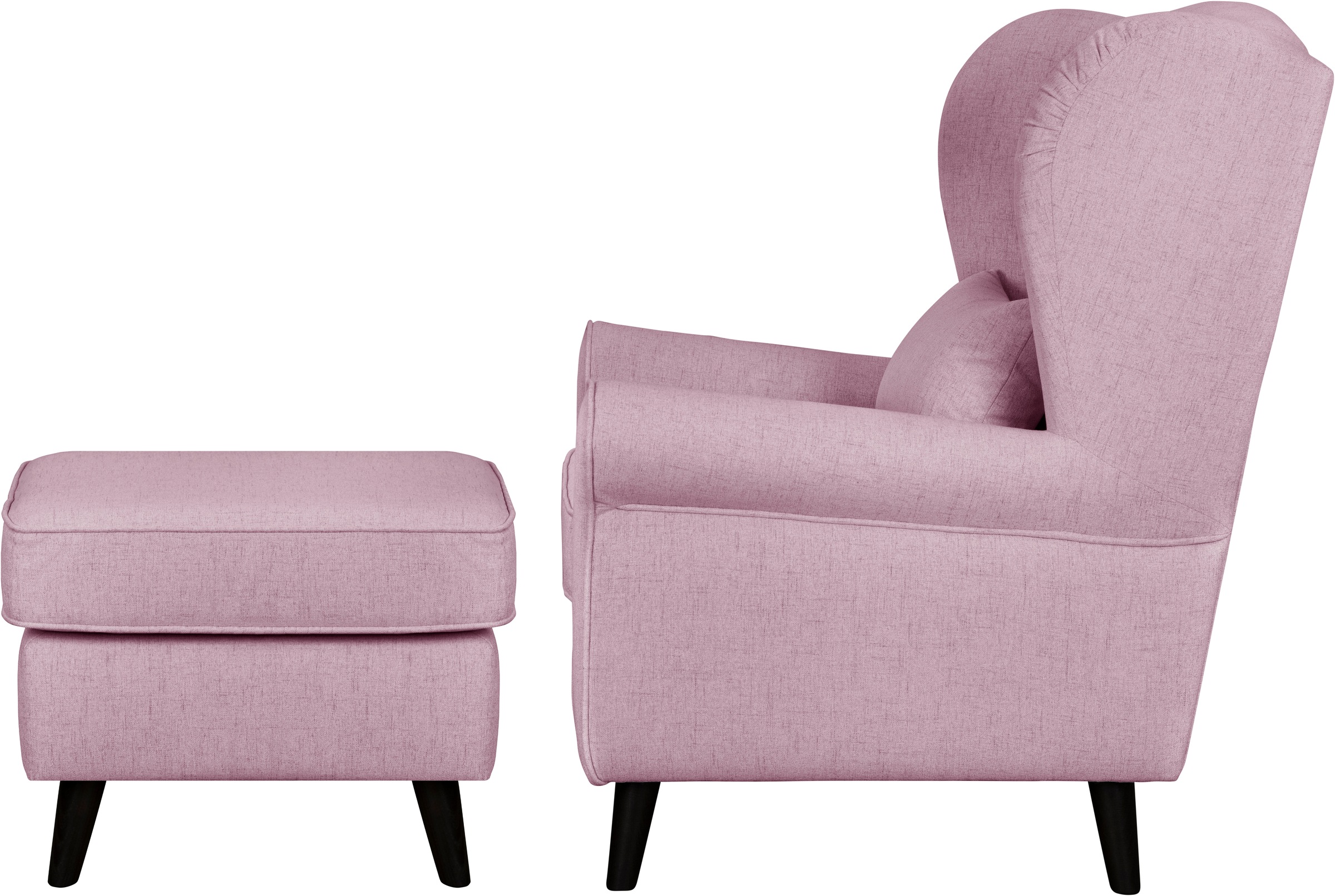 Home affaire Sessel »Ohrensessel CHISTELLE, wahlweise mit Polsterhocker«, mit Wellenunterfederung, Masse: B/T/H: 81/87/99 cm