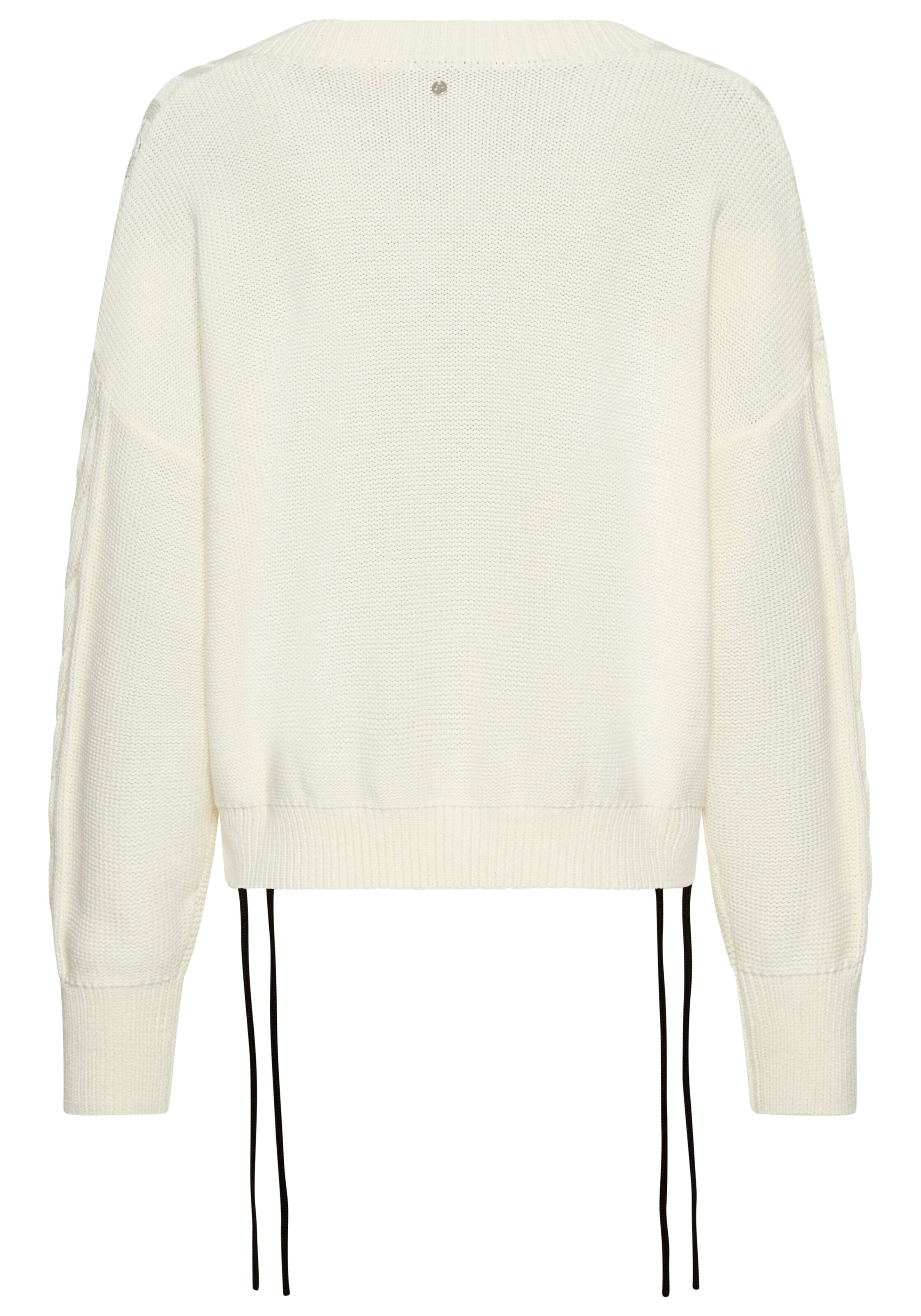 BOSS ORANGE Strickpullover »Fangallo Premium Damenmode«, mit Kordel-Details, V-Ausschnitt