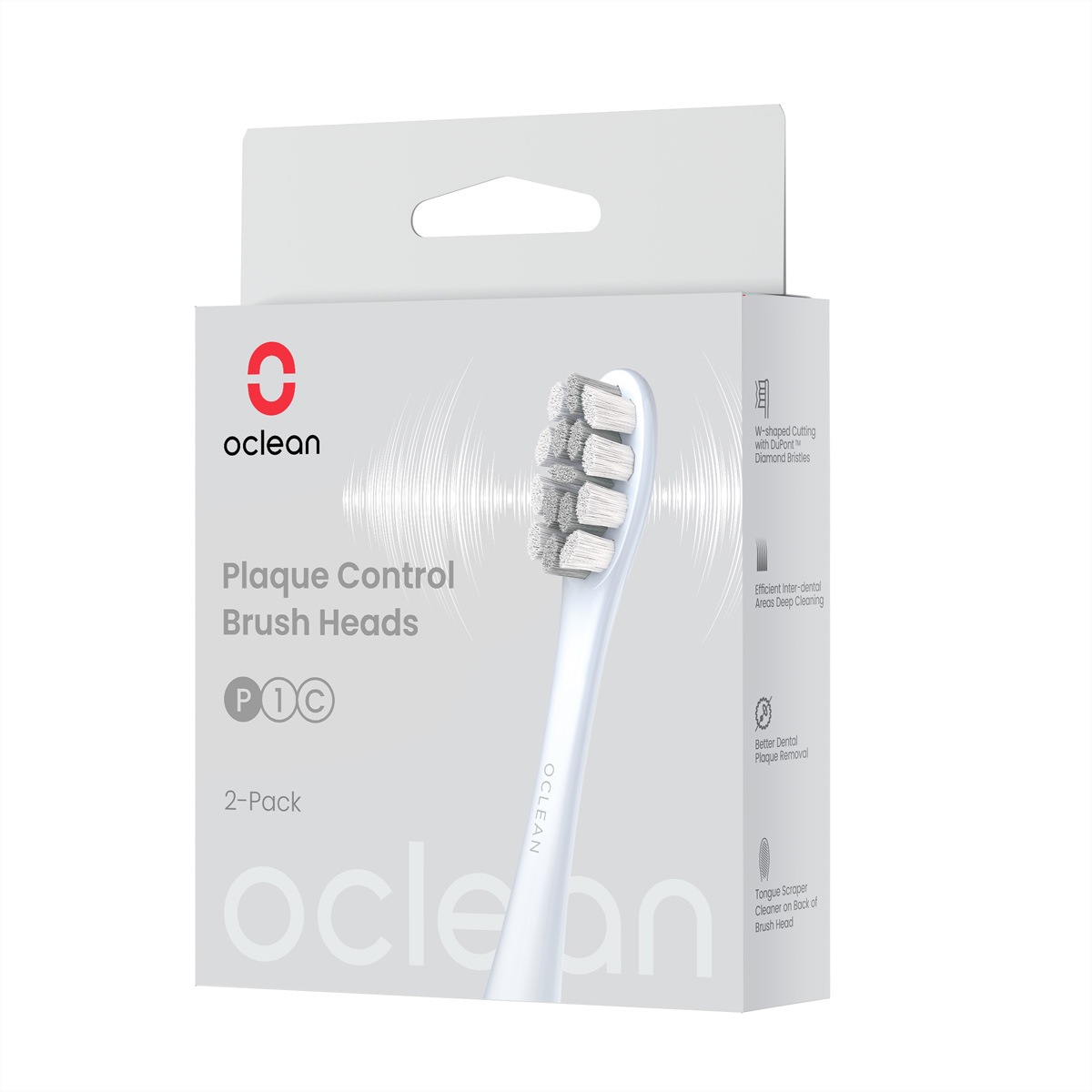 Oclean Aufsteckbürste »Oclean Ersatzkopf Plaque Control P1C9, X Pro digital silver, 4er Pack«