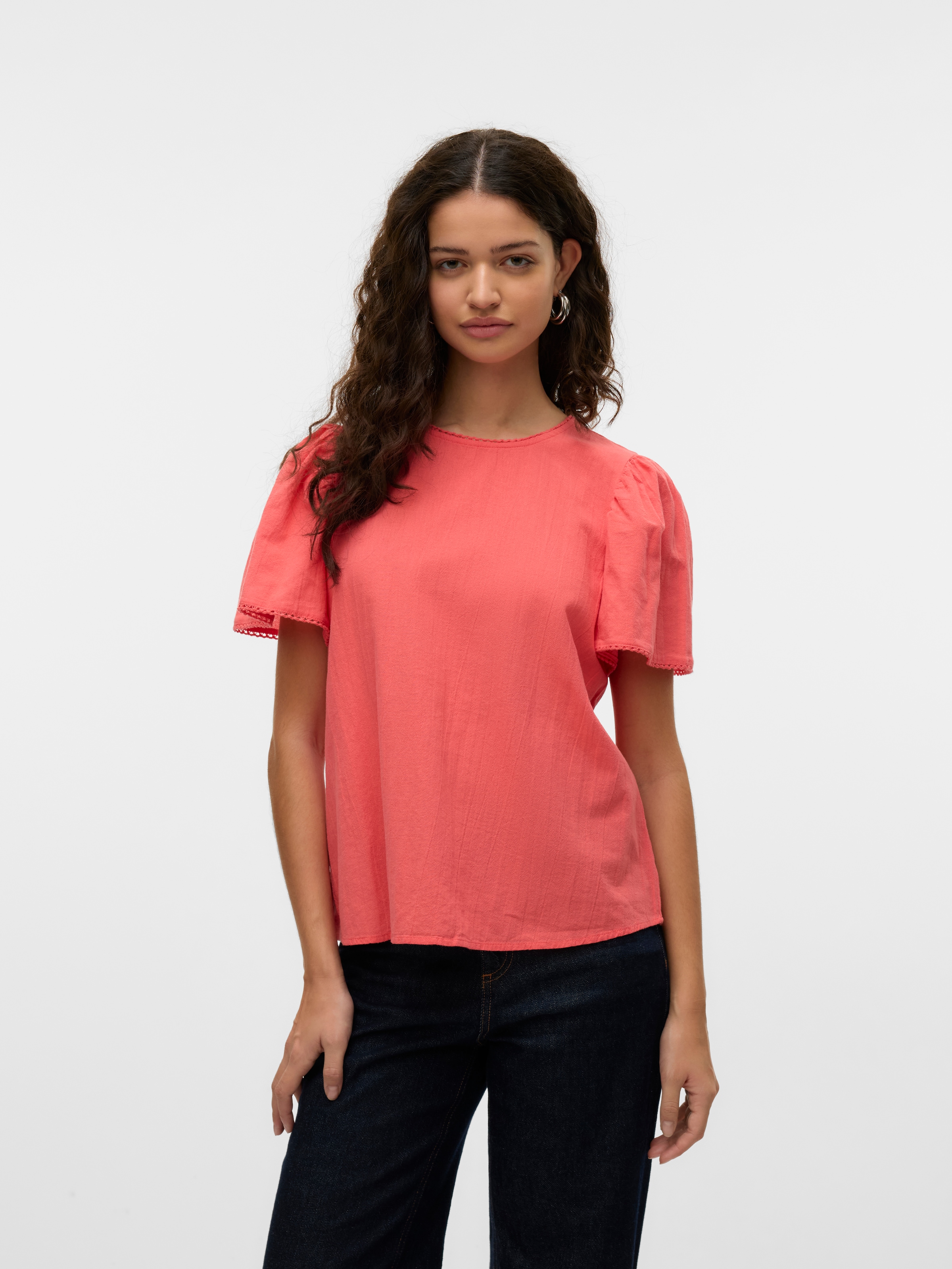 Vero Moda Kurzarmbluse »VMPRETTY SS TOP WVN GA NOOS«