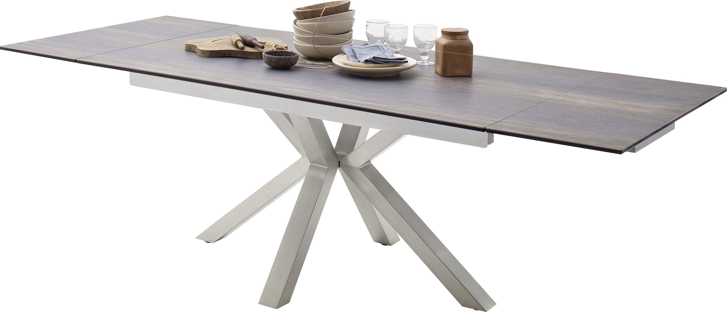 MCA furniture Esstisch »Nagano«, Esstisch Glas-Keramik mit Stirnauszug
