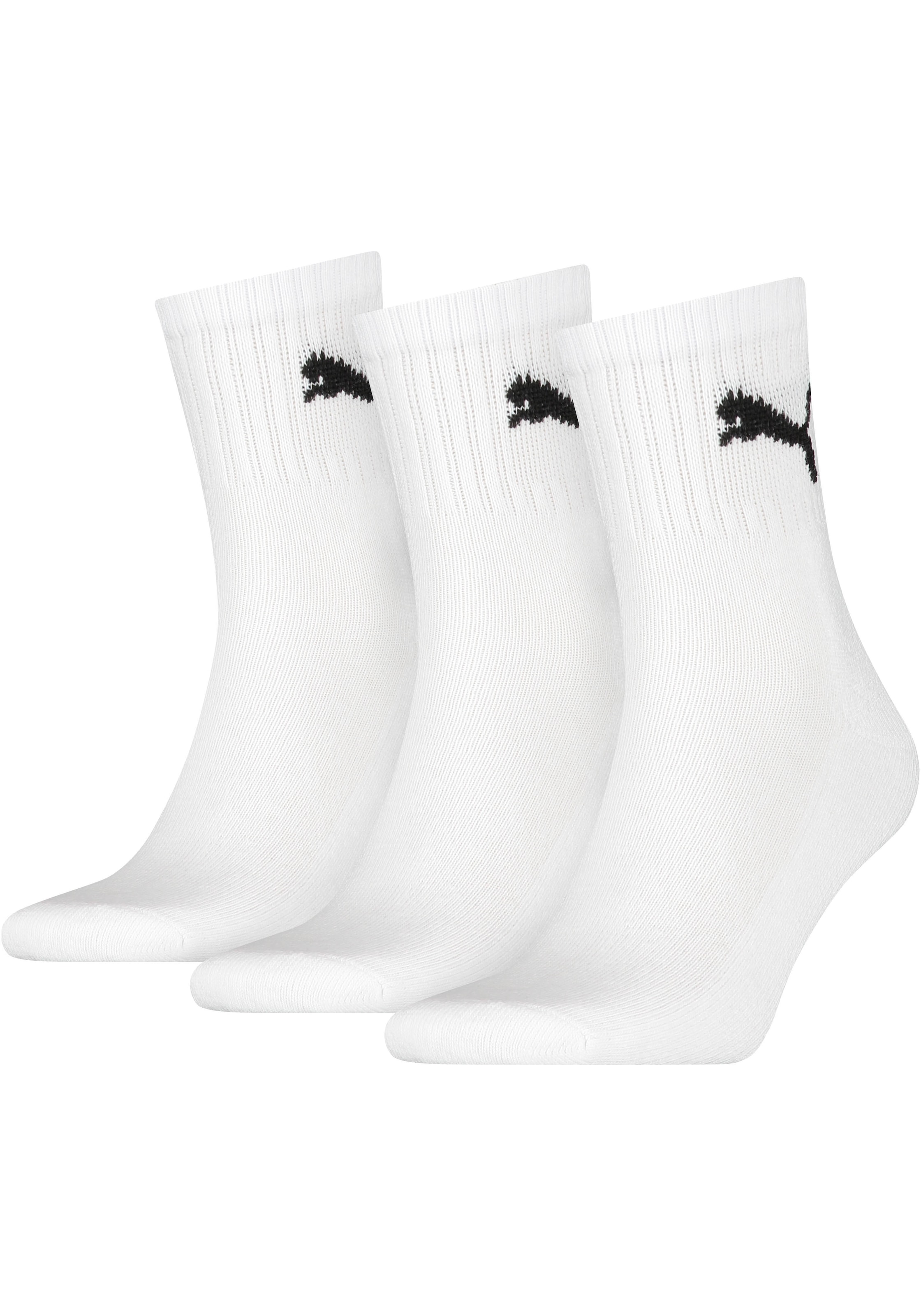 PUMA Sportsocken »short crew« 3 Paar tlg. gepolsterte Frottee-Sohle, atmungsaktiv