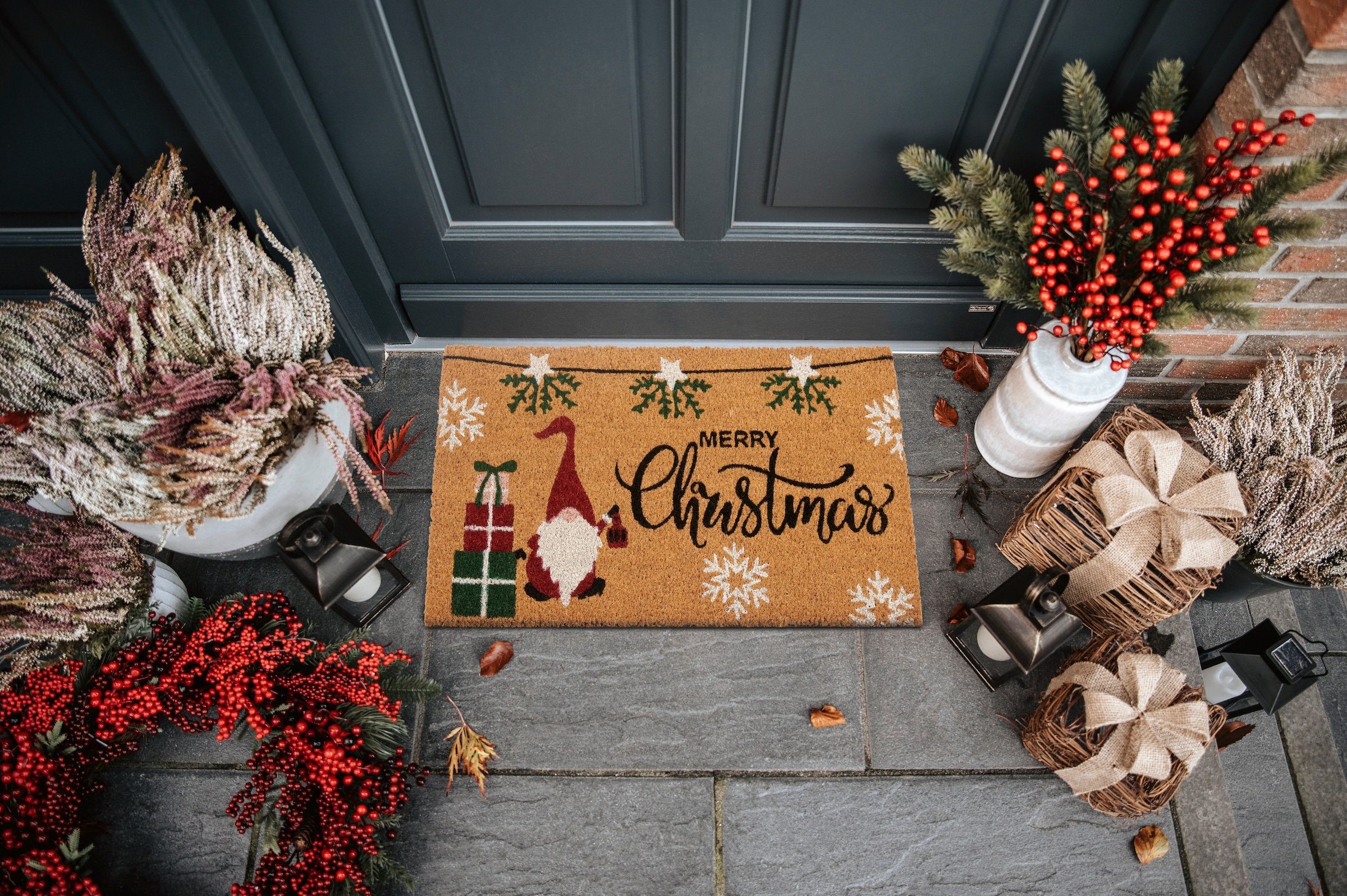 HANSE Home Fussmatte »Kokos Merry Christmas Gifts, Türmatte«, rechteckig, 15 mm Höhe, Schmutzfangmatte, Rutschfest, Outdoor, Weihnachten, Kokosmatte, Flur