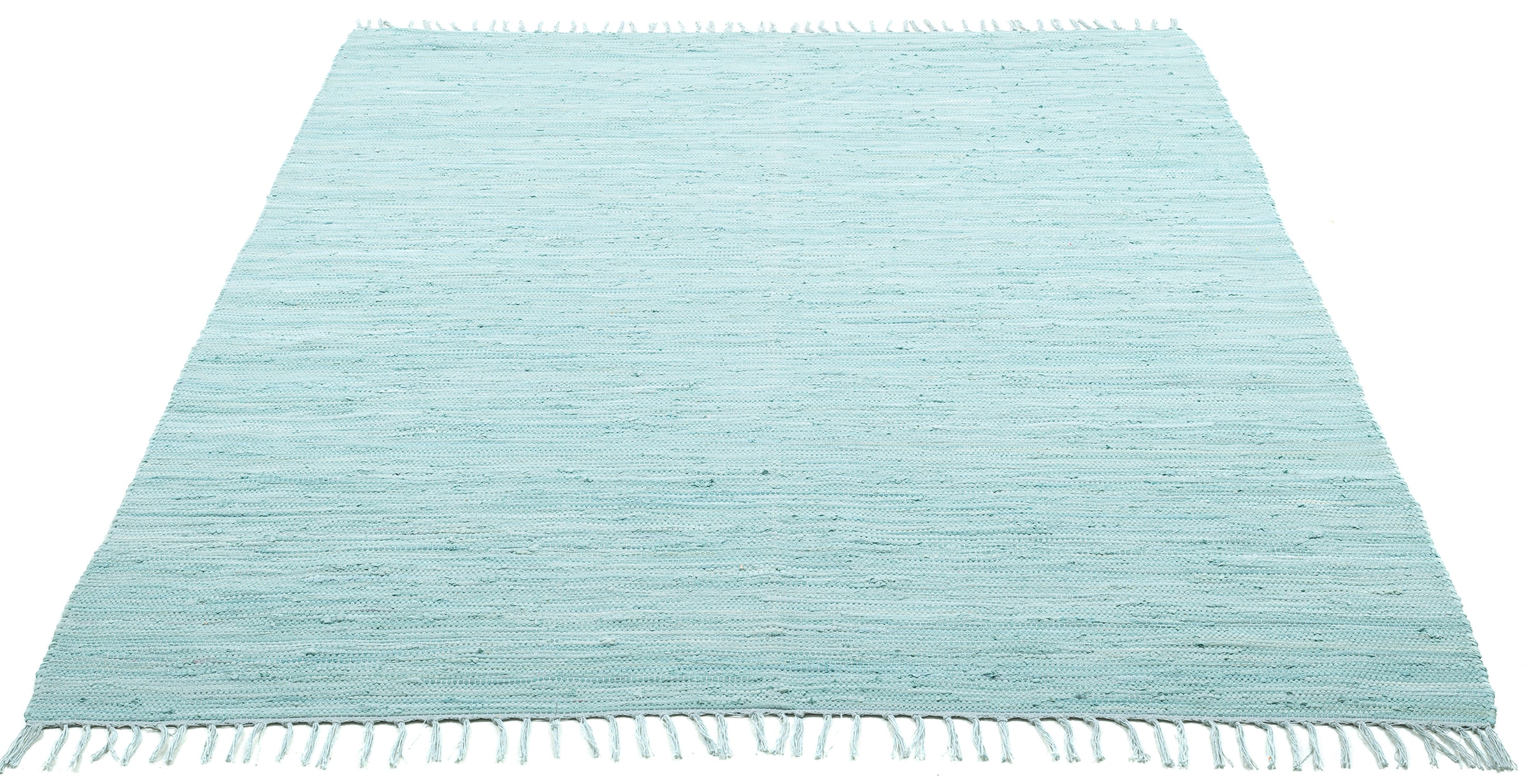 THEKO Teppich »Happy Jelmoli-Versand mit Fransen Handweb reine handgewebt, online Baumwolle, Teppich, Cotton«, rechteckig, shoppen Flachgewebe, 