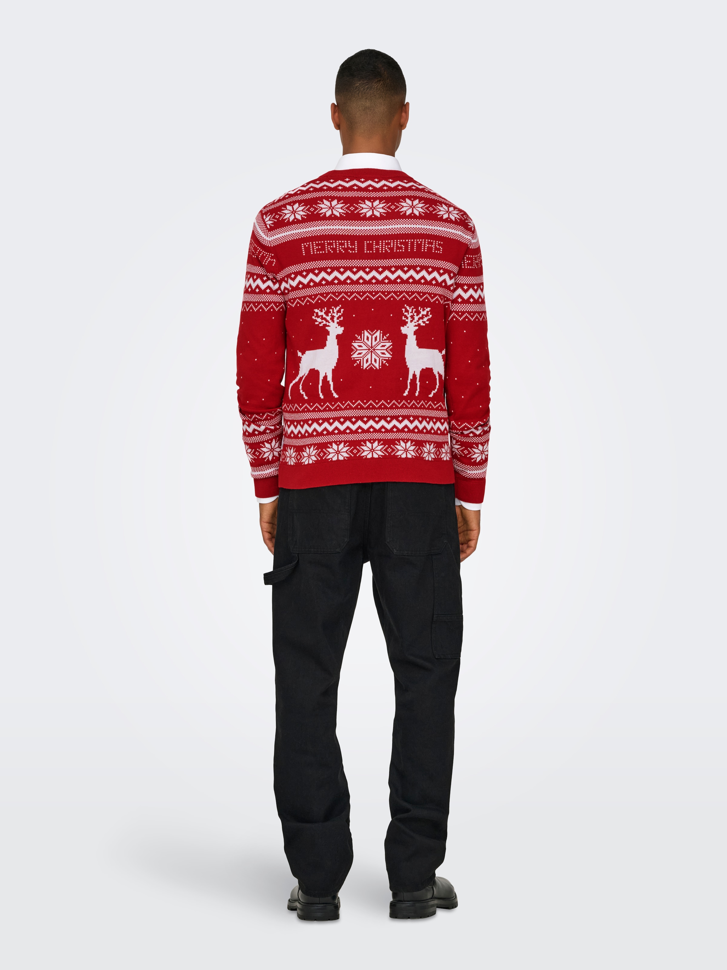 ONLY & SONS Rundhalspullover »ONSXMAS REG 5 JAQ CREW KNIT«