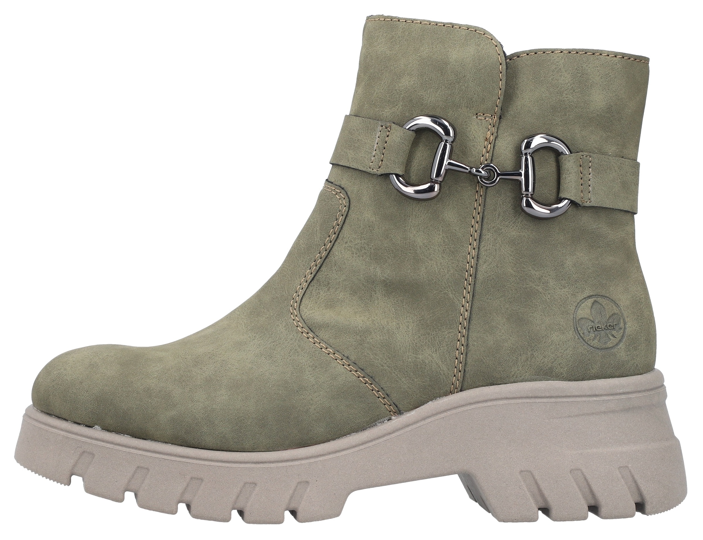Rieker Winterstiefelette, Winterboots, Plateausohle, mit Zierschnalle und Innenreissverschluss