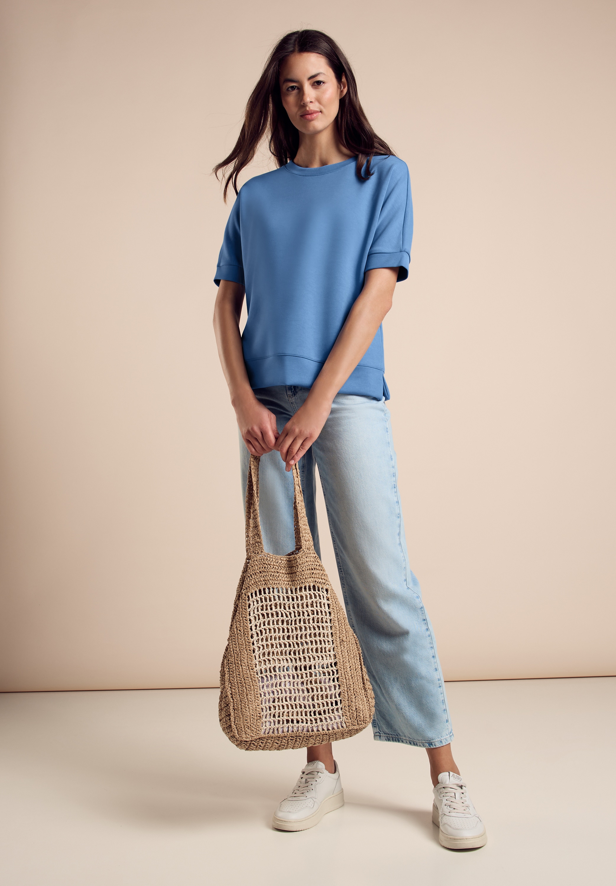 STREET ONE T-Shirt »LTD QR«, im Silk-Look, mit seidigem Glanz