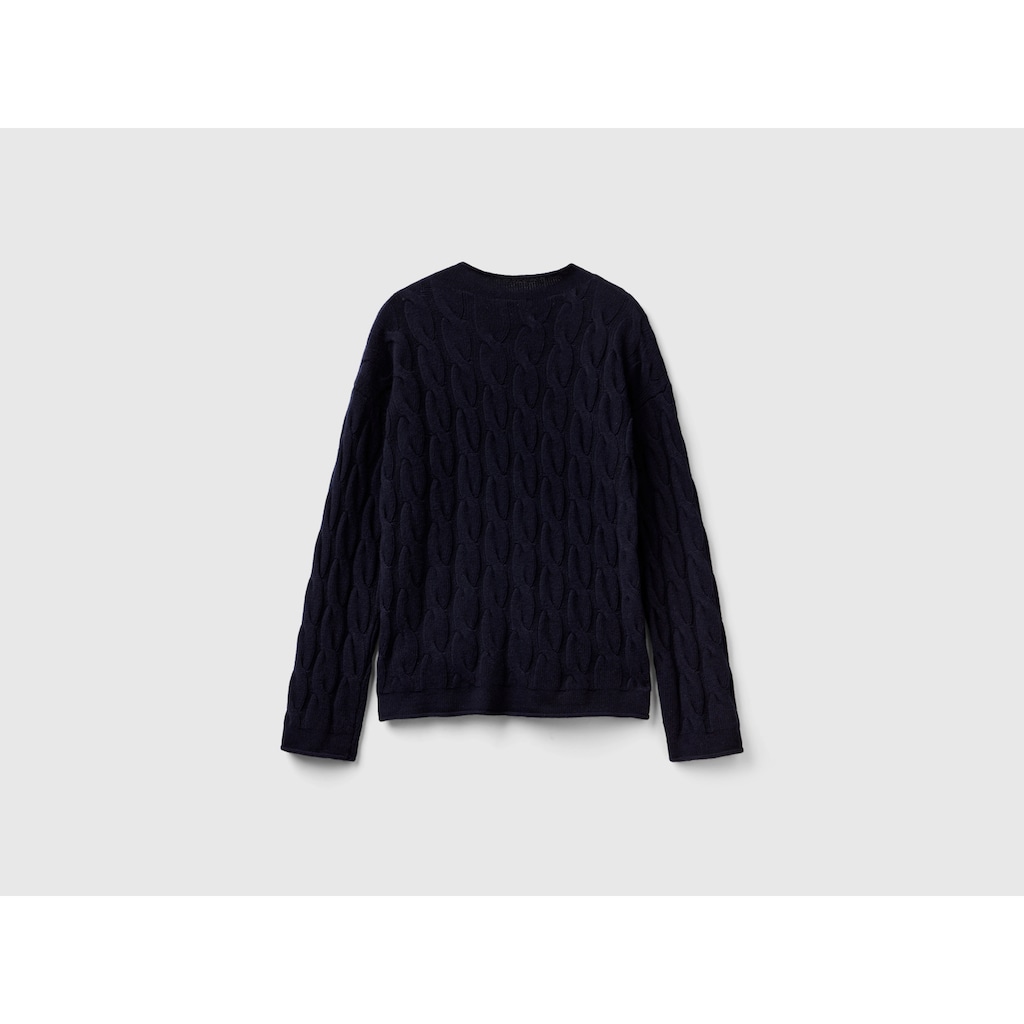 United Colors of Benetton Strickpullover, mit Zopfstrick-Muster