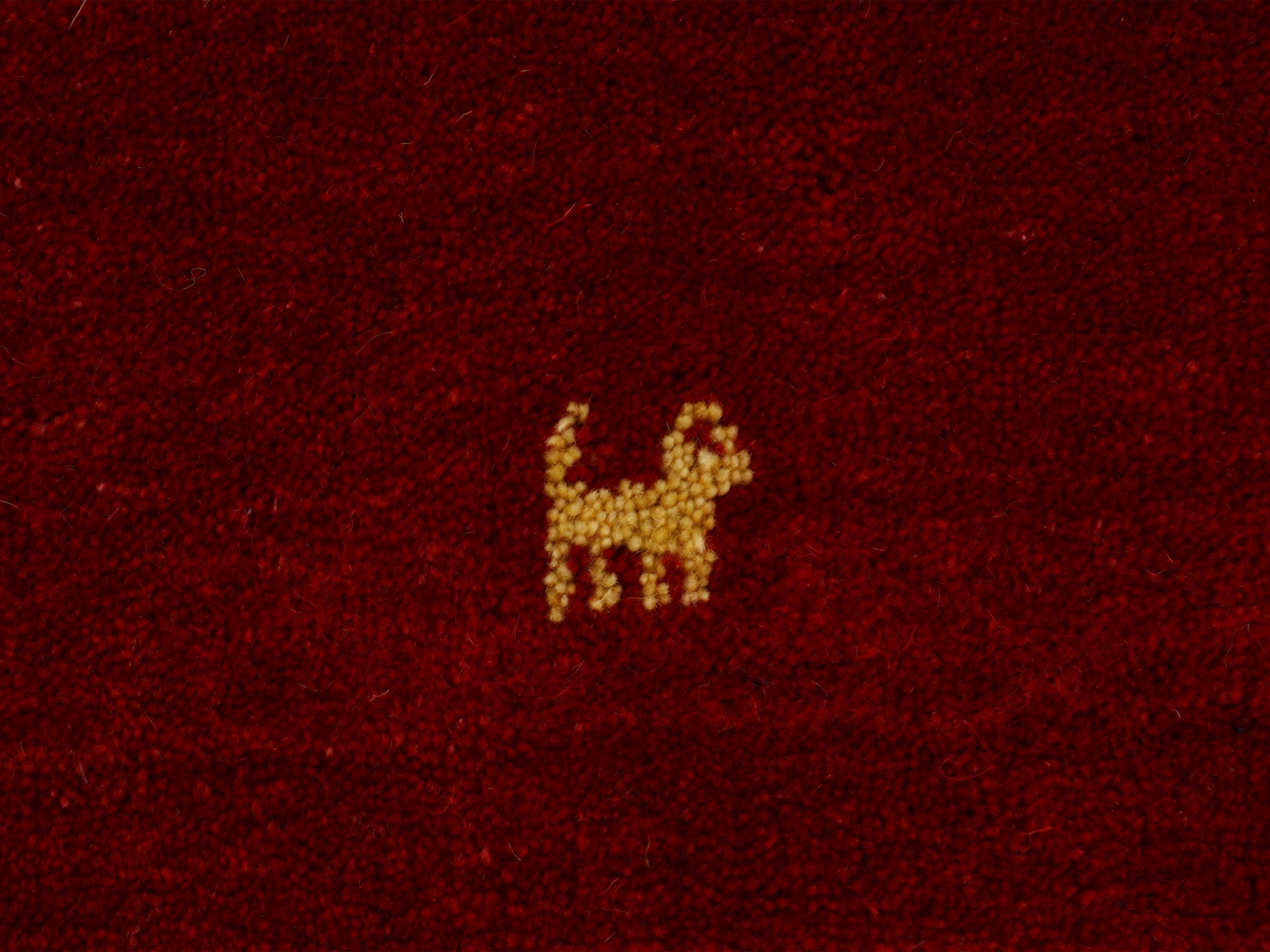 carpetfine Wollteppich »Gabbeh Uni«, rund, 15 mm Höhe, reine Wolle handgewebt, Gabbeh Tiermotiv warmes Raumklima viele Grössen