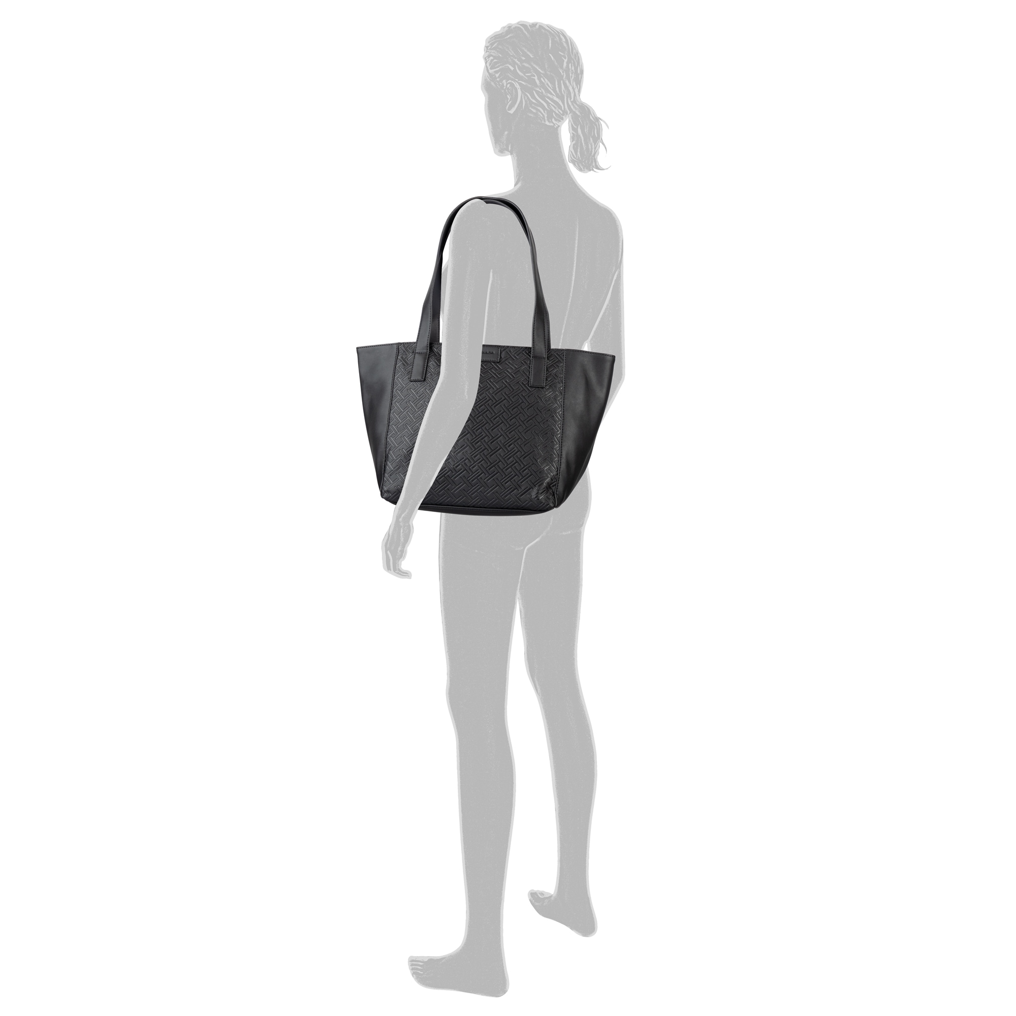 TOM TAILOR Shopper »Mirenda«, Grosser Shopper mit Allover-Logoprägung und Kantenfarbe