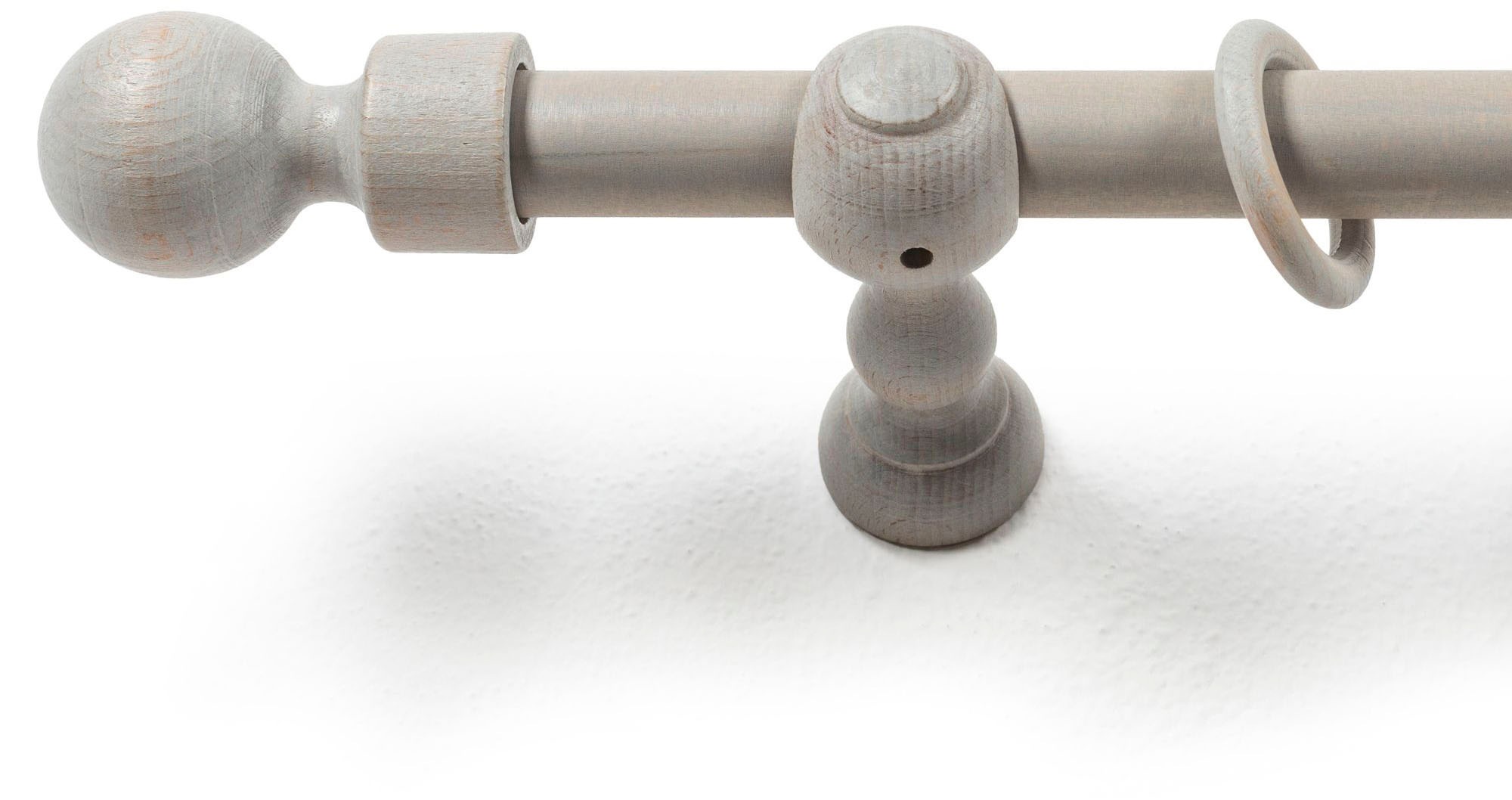 SN DECO GROUP Gardinenstange »Giro«, 1 läufig-läufig, Fixmass, 28 mm, Holz, verschiedenen Längen und Farbe, Komplettset