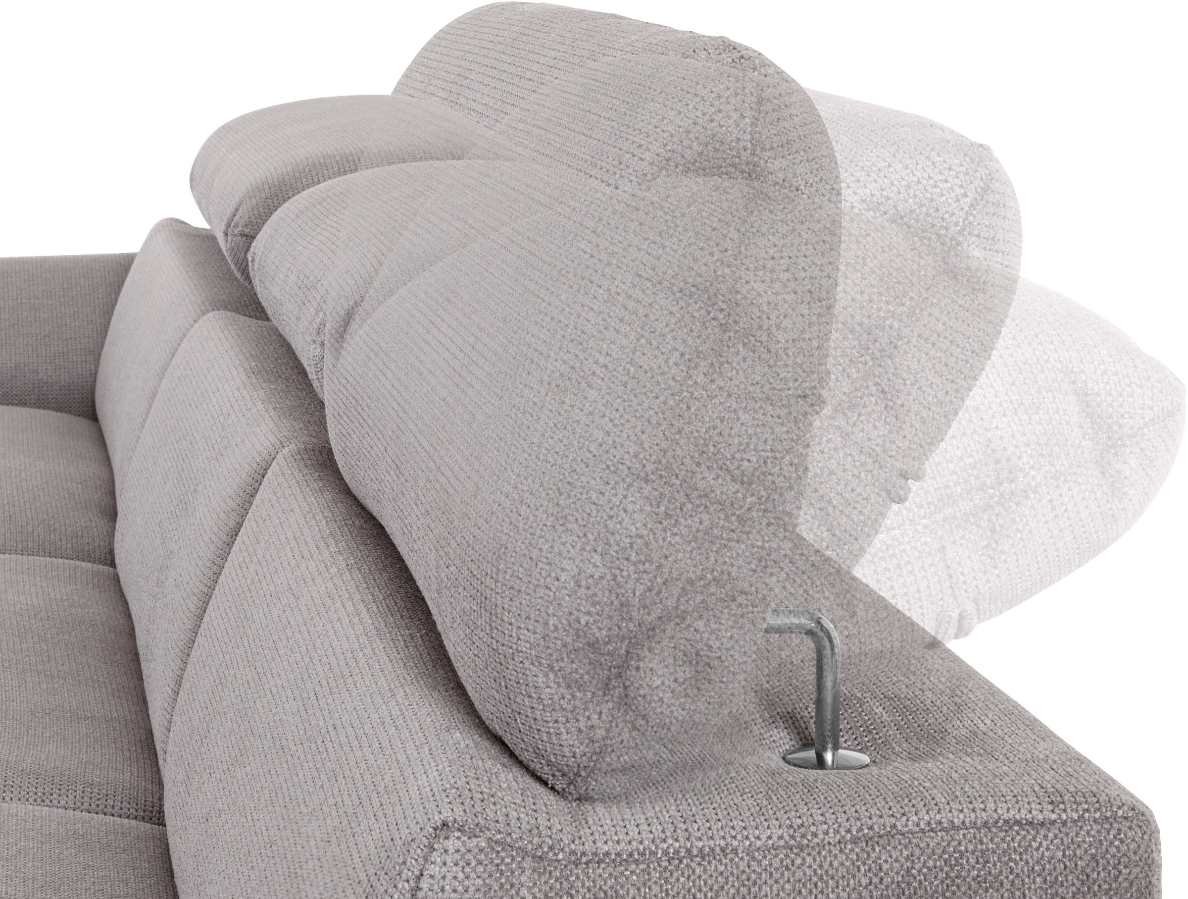 COTTA Ecksofa »Lola L-Form mit Kopfteilfunktion & Hocker«, (Set, mit Hocker), wahlweise mit Bettfunktion, Bettkasten & Armteilverstellung