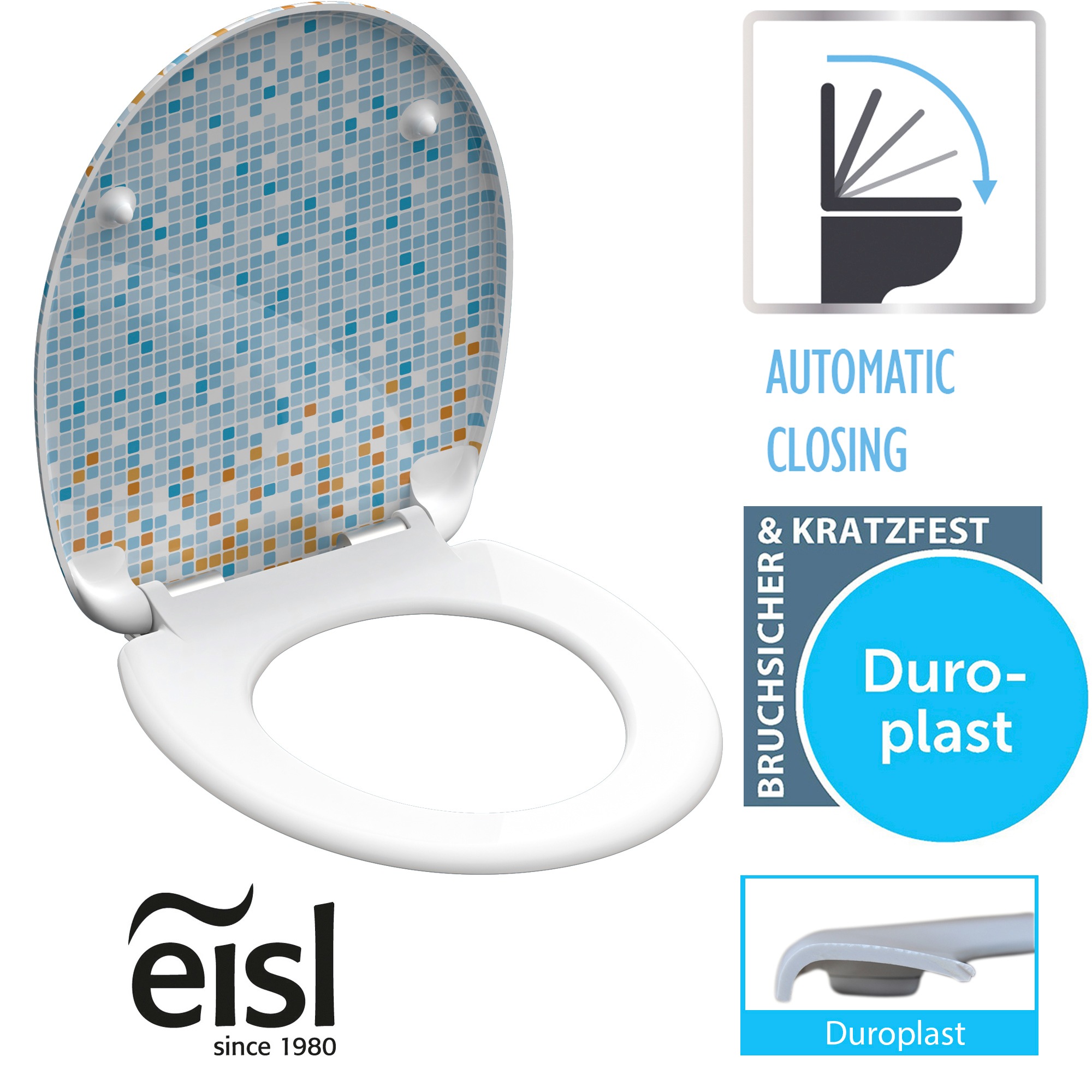 Eisl WC-Sitz »Mosaik«, Duroplast, Absenkautomatik, max. Belastung der Klobrille 150 kg