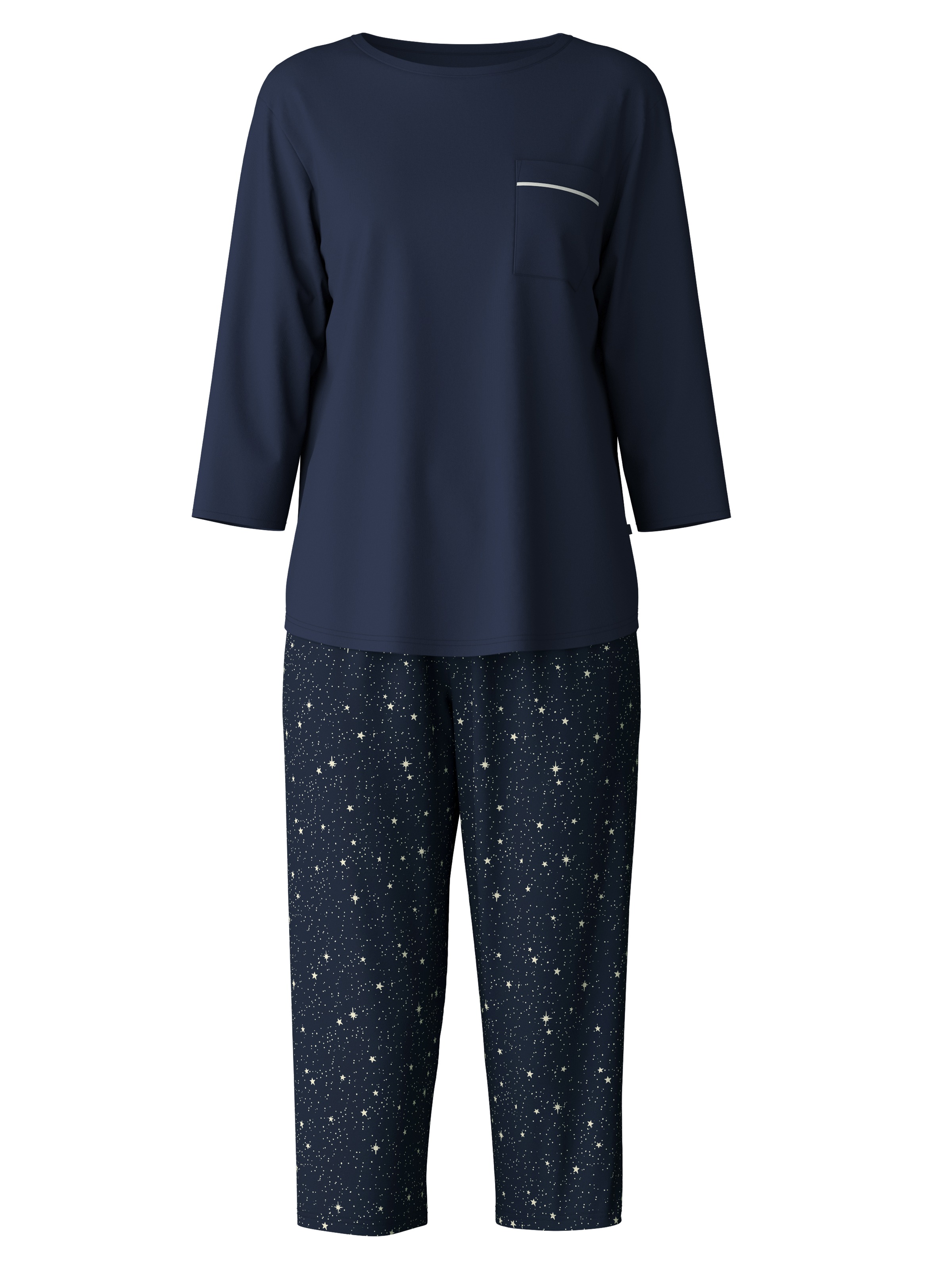CALIDA Pyjama »Sweet Dreams«, (2 tlg.), 3/4-Länge, Rundhals, weich, Interlock-Qualität, Pure Cotton