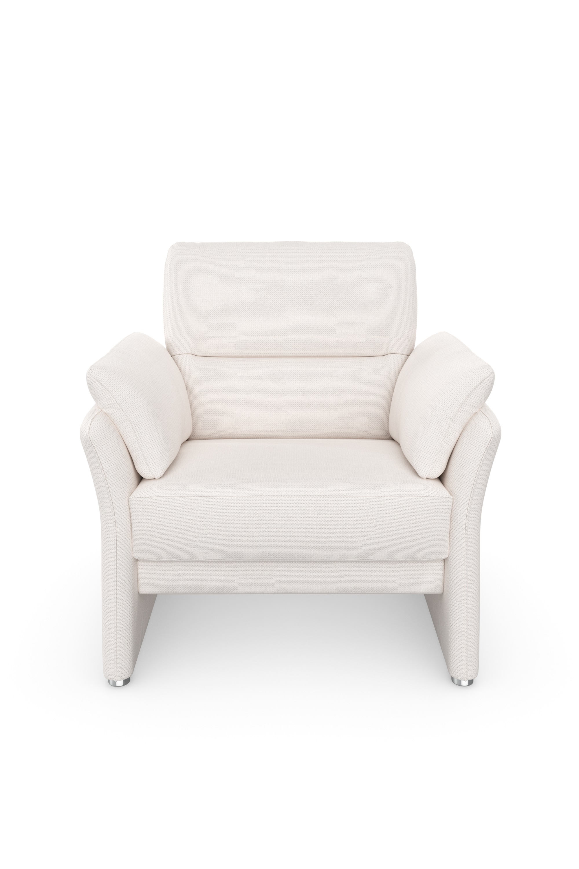 DOMO collection Sessel »Pina elegant und zeitloser Clubsessel, bequemer Cocktailsessel«, Hoher Sitzkomfort, Microfaser hochflorig, creme