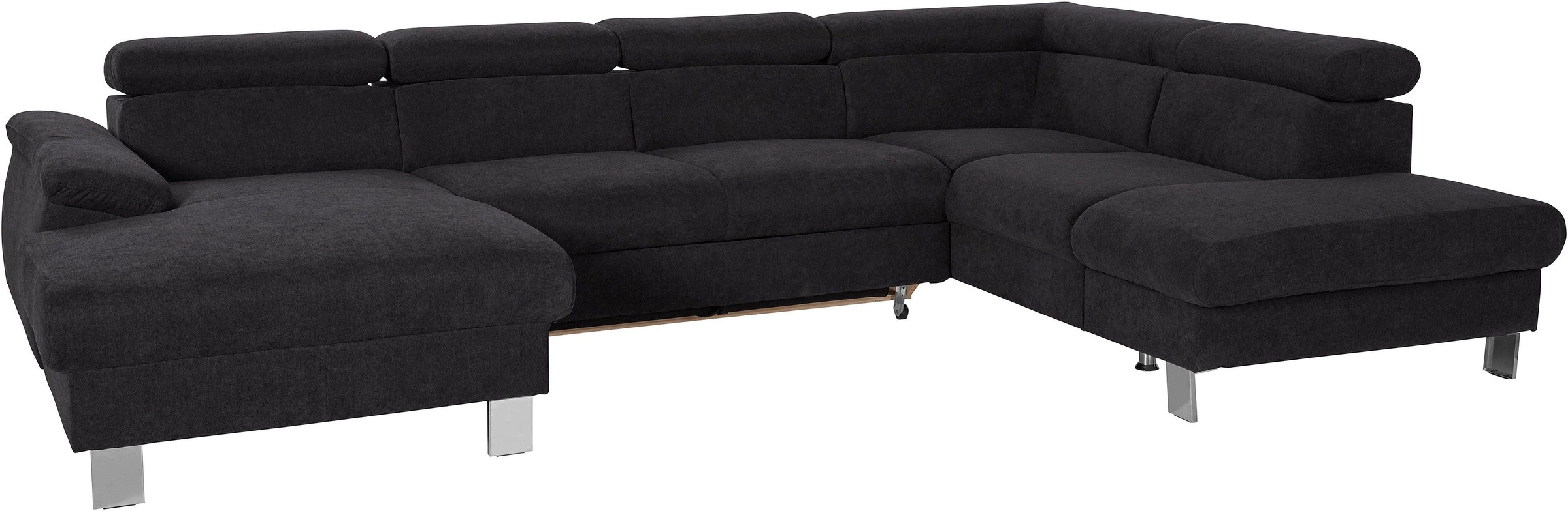 COTTA Polstergarnitur »Komaris U-Form«, (Set), Set bestehend aus: Wohnlandschaft mit Kopfteilverstellung & Hocker