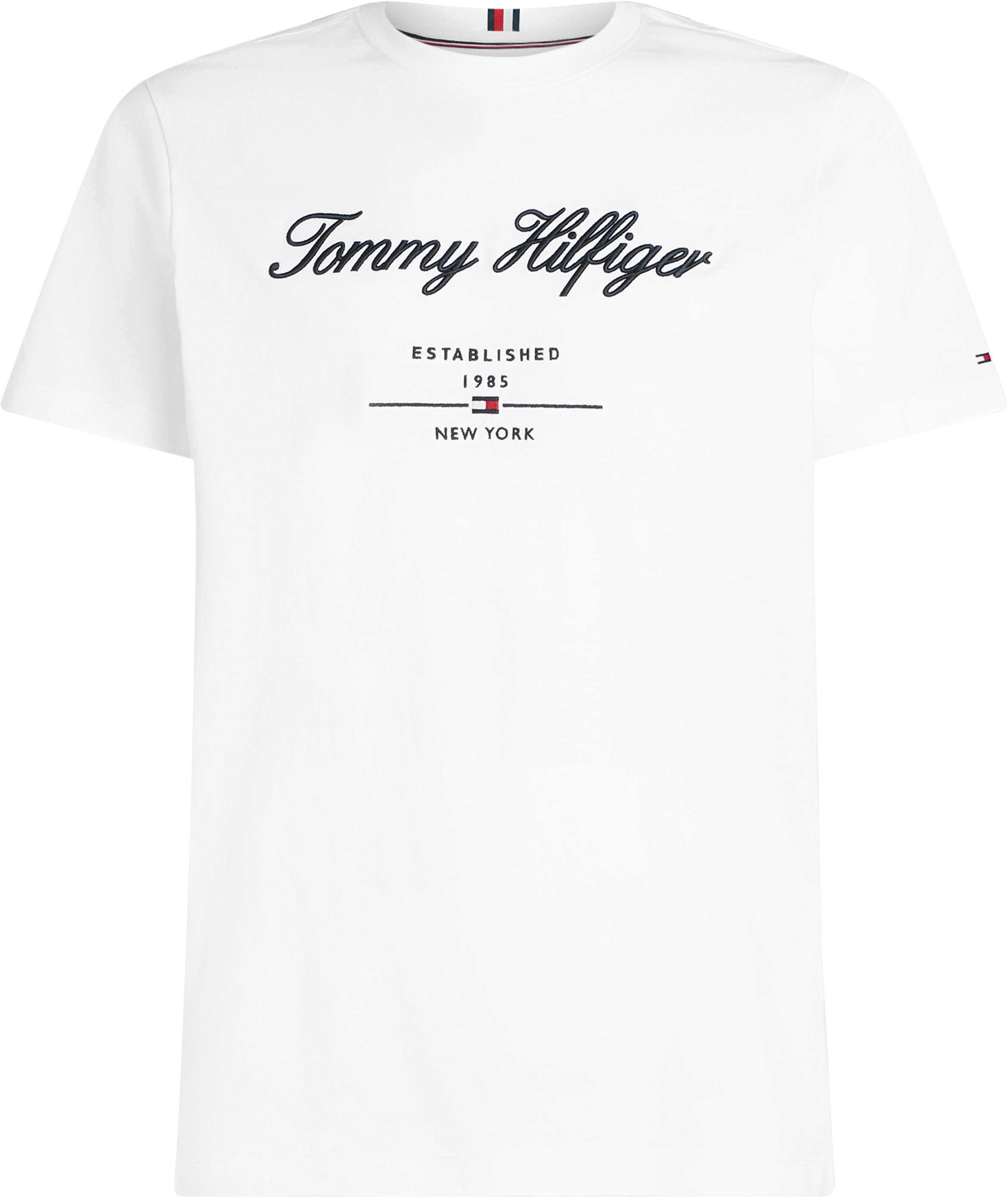 Tommy Hilfiger Big & Tall Rundhalsshirt »BT-SCRIPT LOGO TEE-B«, in Grossen Grössen, Logostickerei