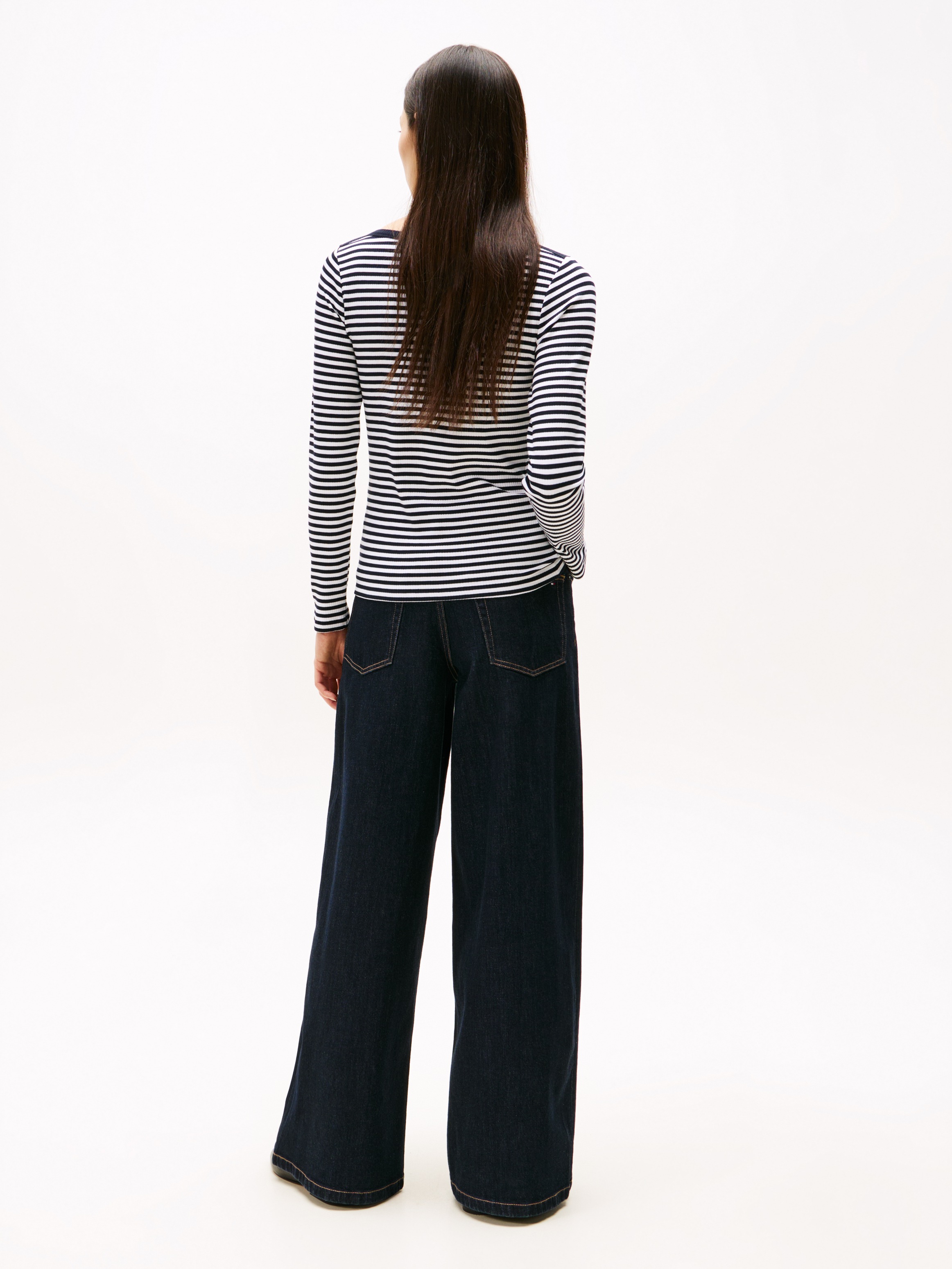 Tommy Hilfiger Langarmshirt »SLIM 5X2 RIB BOAT-NK LS«, in gerippter Struktur
