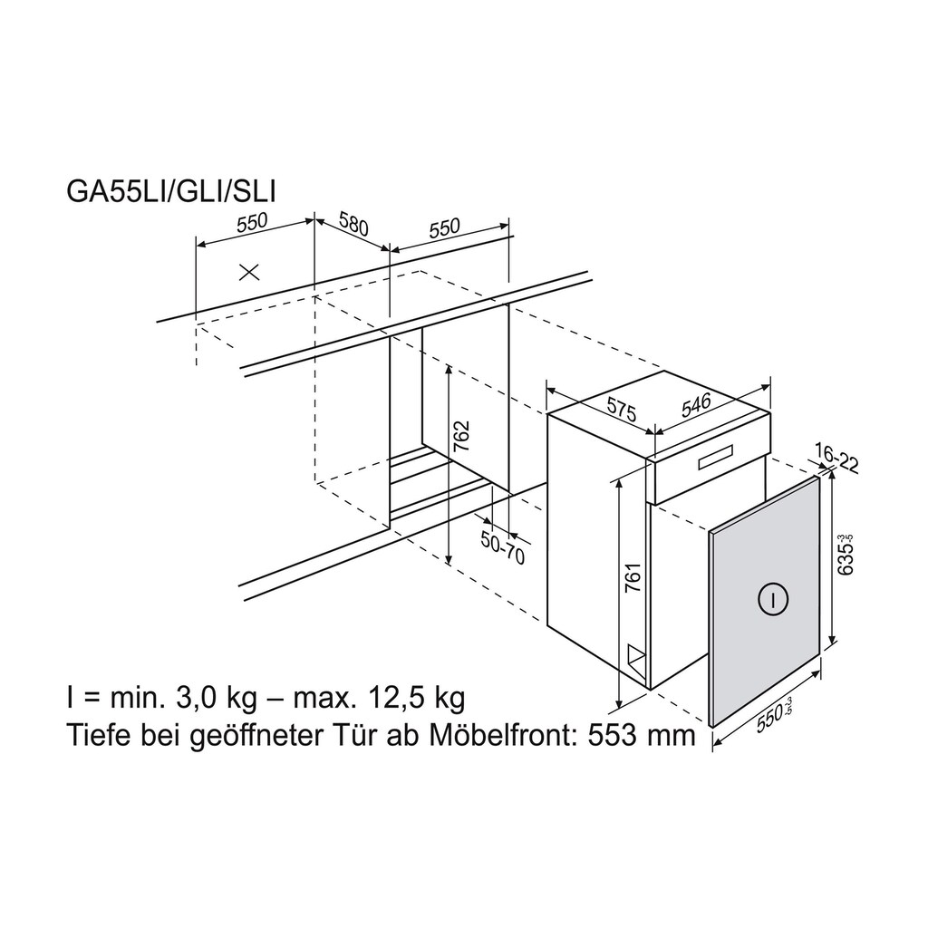 Elektrolux Unterbaugeschirrspüler, GA55GLICN, 9,9 l