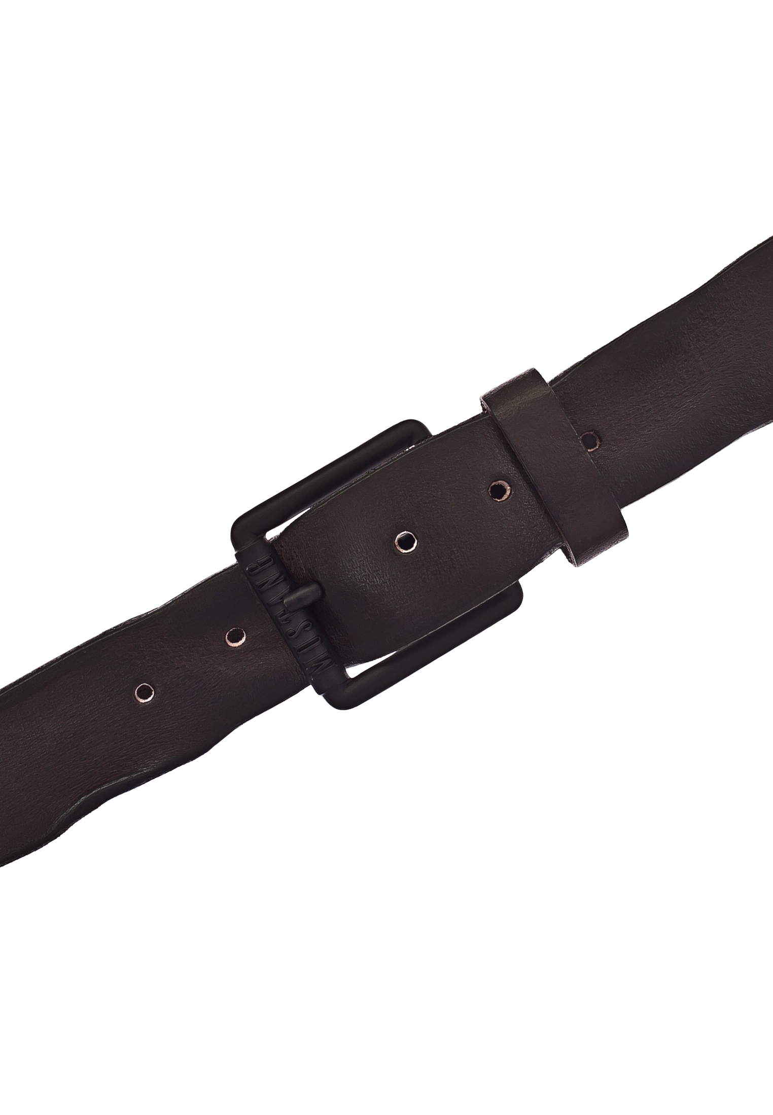 MUSTANG Ledergürtel, gefinishtes Vollleder in Used-Optik, geschwärzte Schnalle, 4 cm