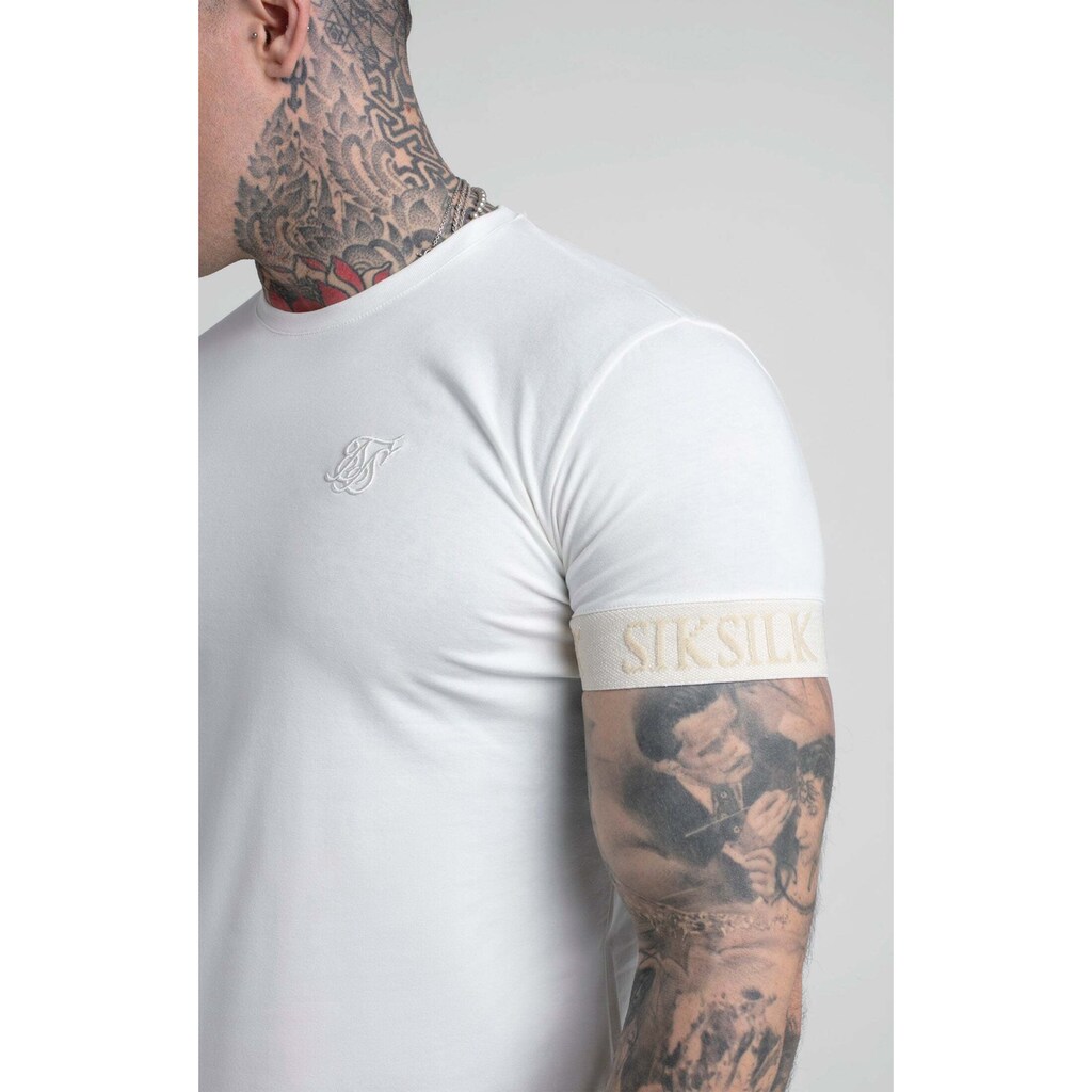 Siksilk T-Shirt »T-Shirts Ecru Elastic Cuff T-Shirt«