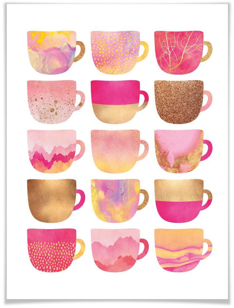 Wall-Art Poster »Kaffeetassen Pink«, Geschirr & Besteck, (1 St.) online  shoppen | Jelmoli-Versand