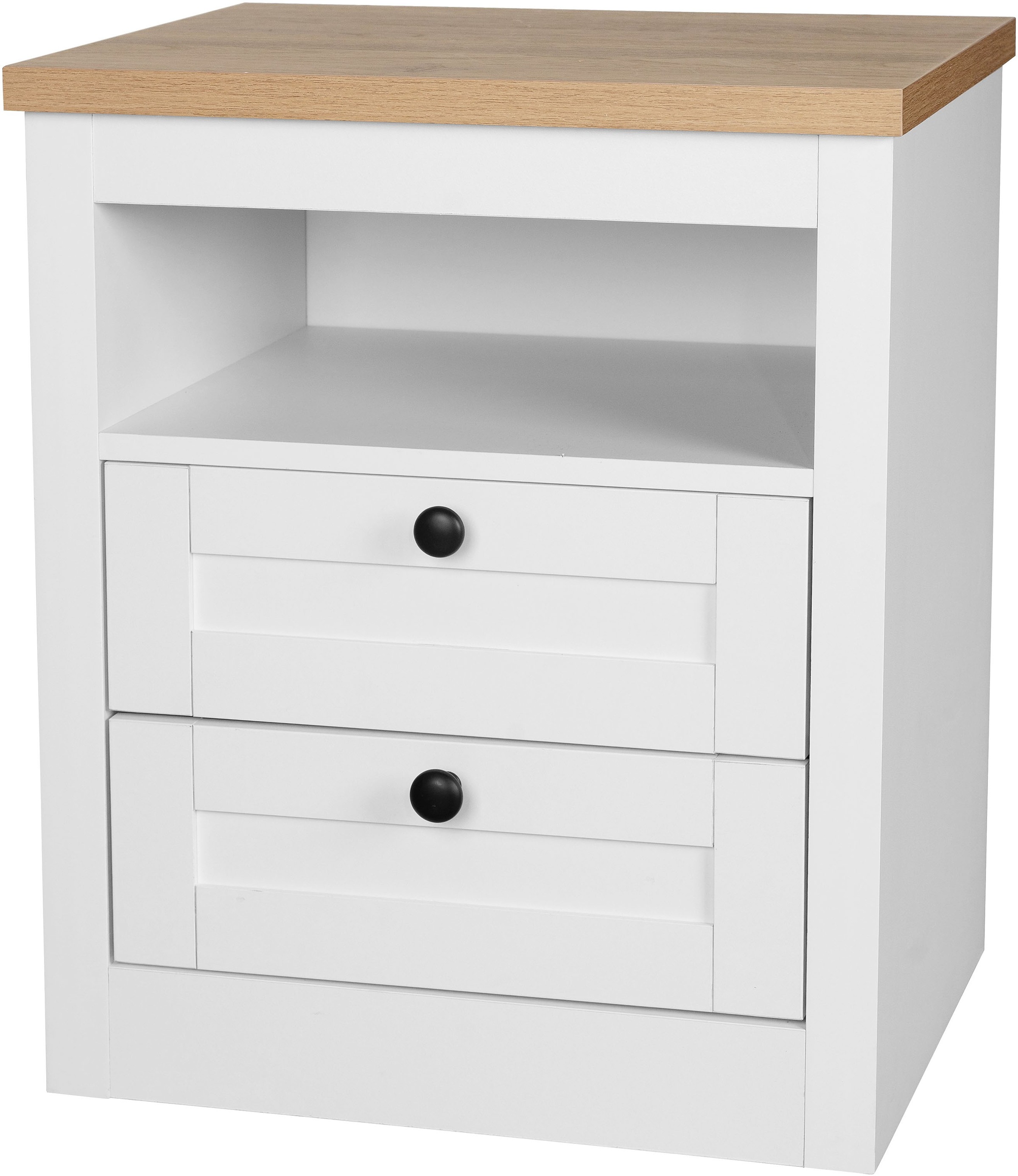 OTTO home Nachtkonsole "2er Set Büsum Nachtschrank Beistellschrank" Spar-Set, 2 Schränke im Lieferumfang, Nachttisch im Landhaus Design mit 2 Schubladen Bestseller