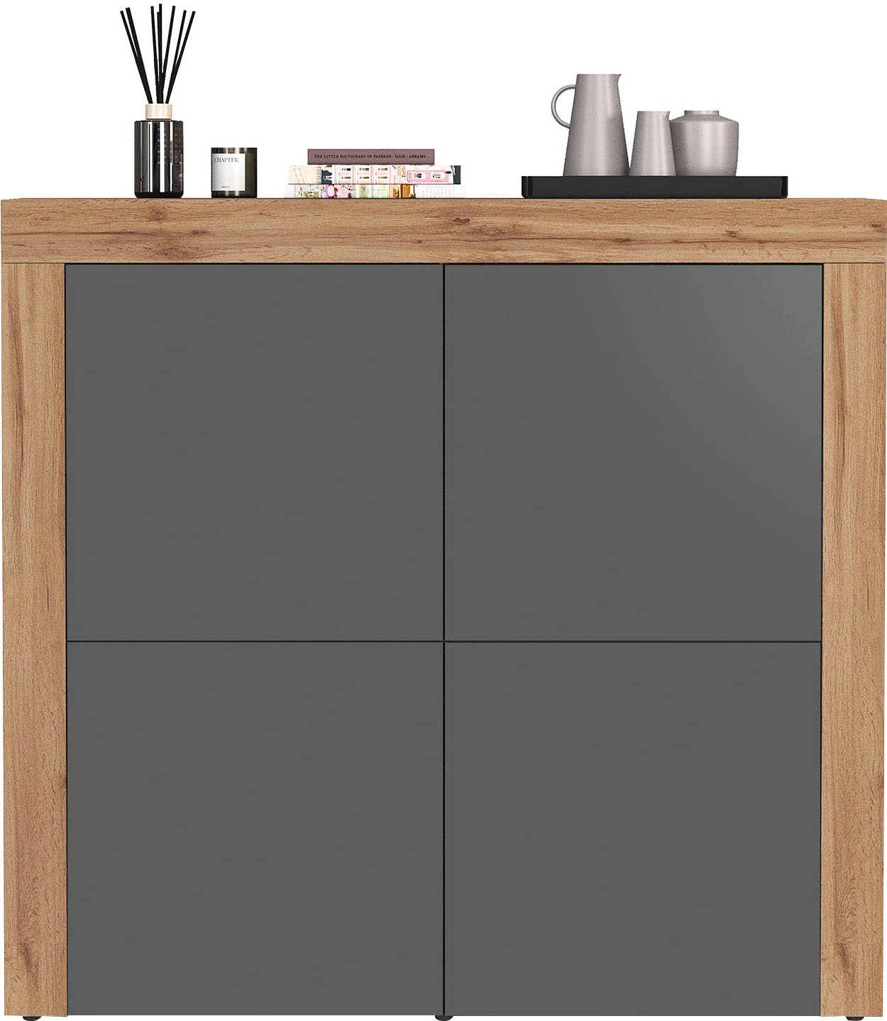 INOSIGN Highboard »CHRONOS Breite 140 cm mit 4 Türen und 8 Fächer 'Made in Italy'«, (1 St.), Hohes Sideboard, Kommode, Schrank, Grifflos mit Push to Open