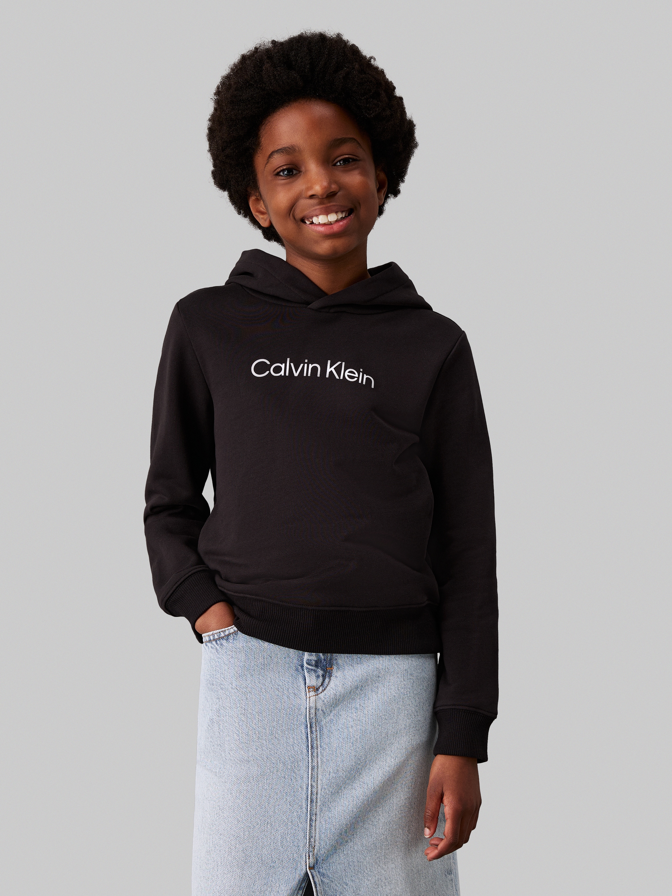 Calvin Klein Jeans Kapuzensweatshirt »Inst. Logo Reg. Terry Hoodie«, für Kinder bis 16 Jahre und mit Logoschriftzug