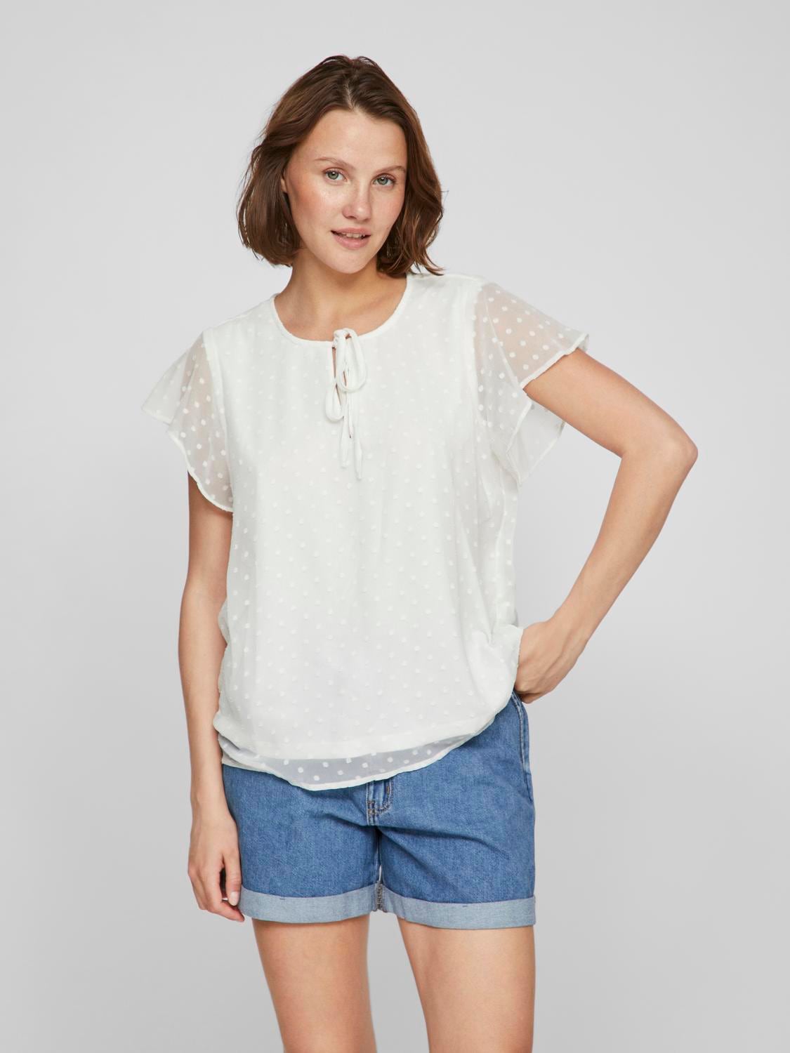 Vila Kurzarmshirt »VIEDEE C/S V-NECK TOP - NOOS«