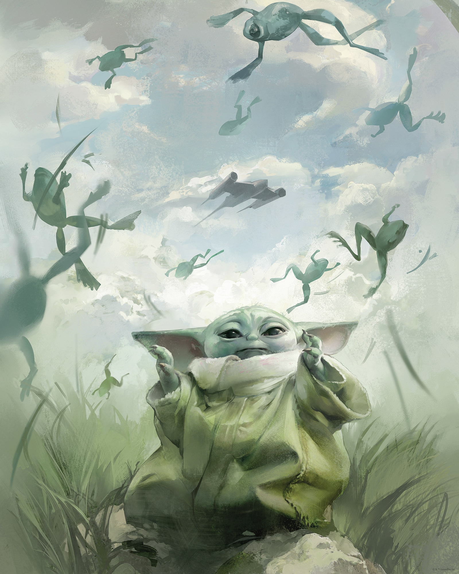 Komar Wandbild »Star Wars The Mandalorian Grogu Frogs«, Disney, (Set, 1 St.), 40 x 50 cm (Breite x Höhe) - Kinderzimmer, Dekoration