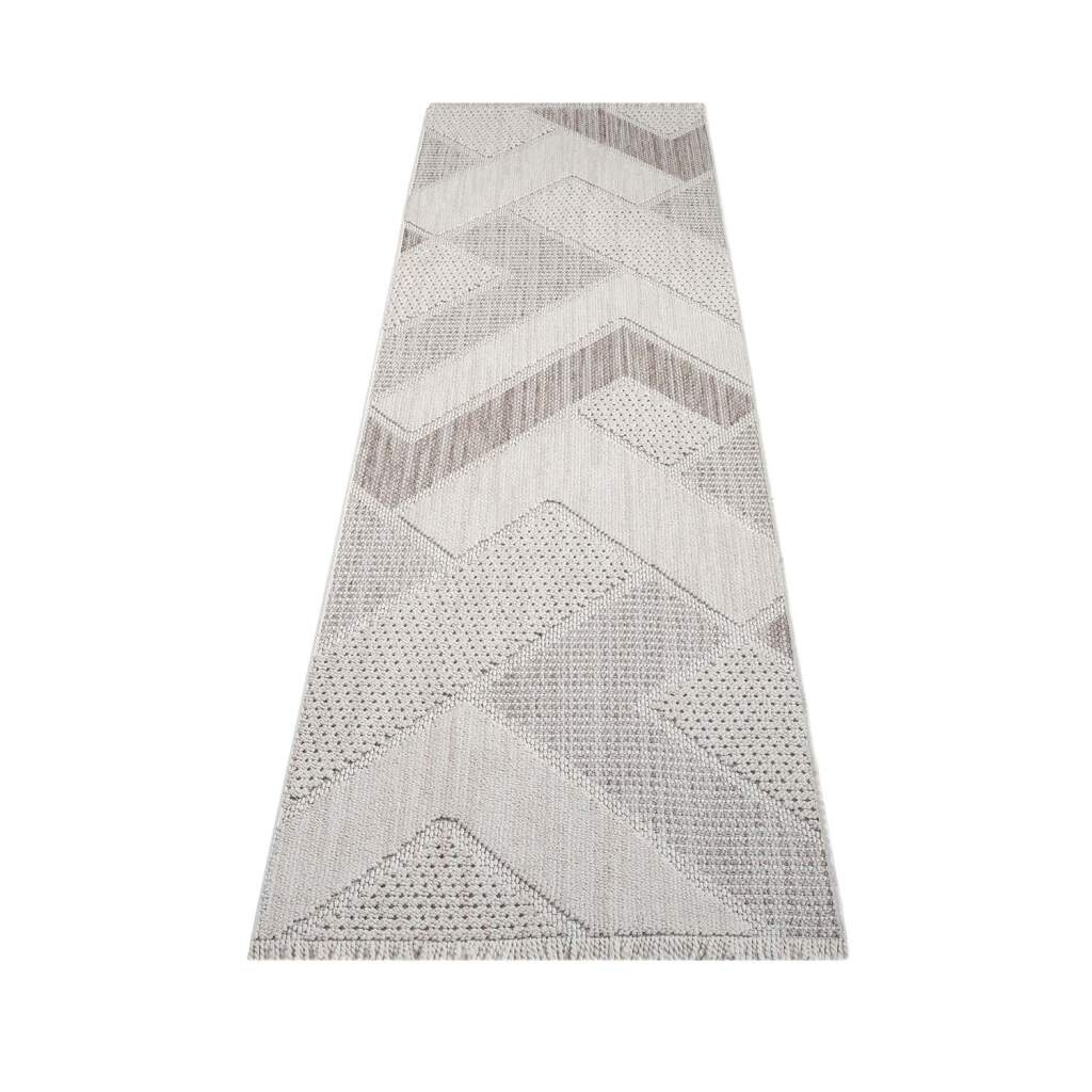 Carpet City Teppich »LINDO 8877«, rechteckig, 11 mm Höhe, Kurzflor, Hochtief-Muster/ 3D-Effekt, Fransen, Boho-Stil, Wohnzimmer